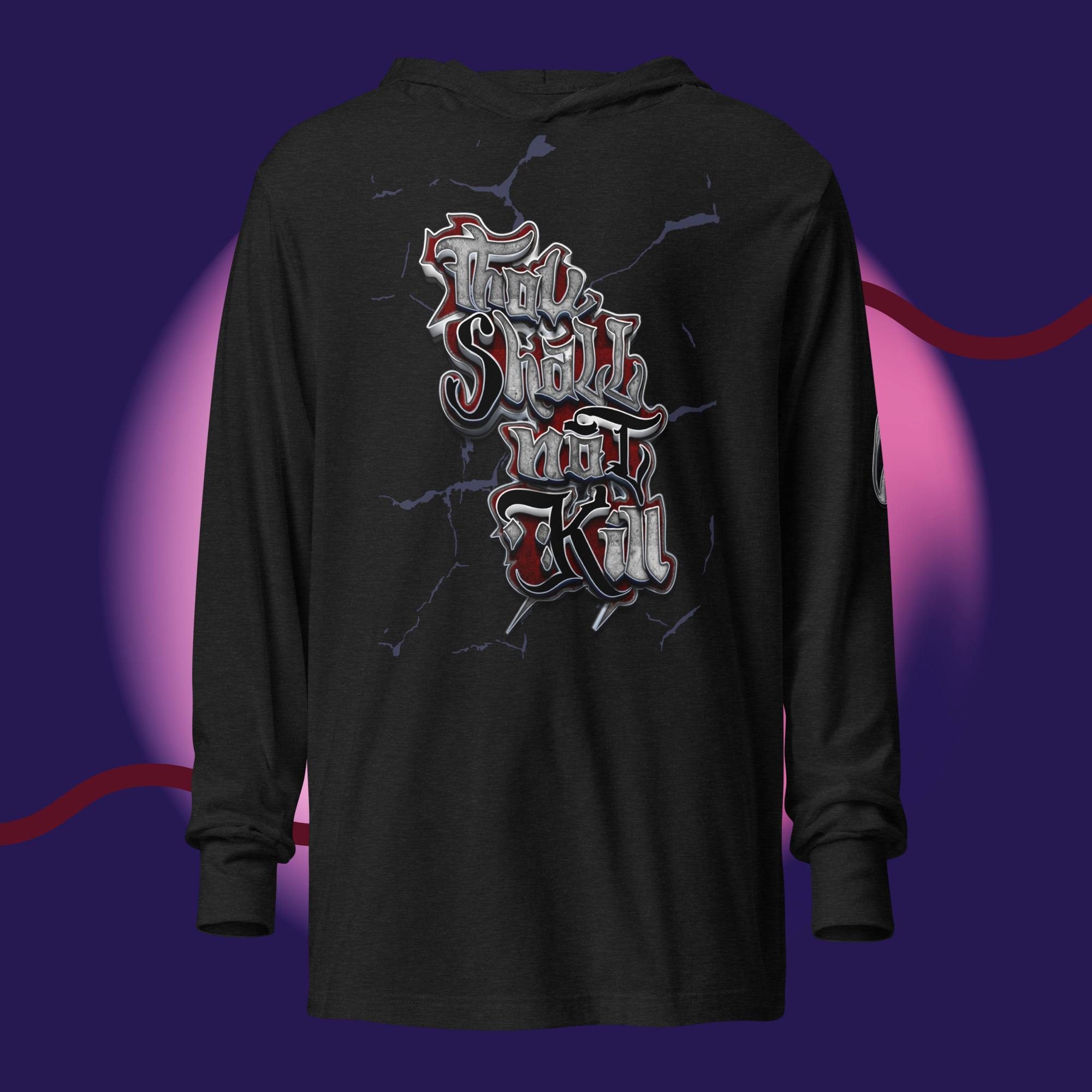 Thou Shall Not Kill hooded long-sleeve tee