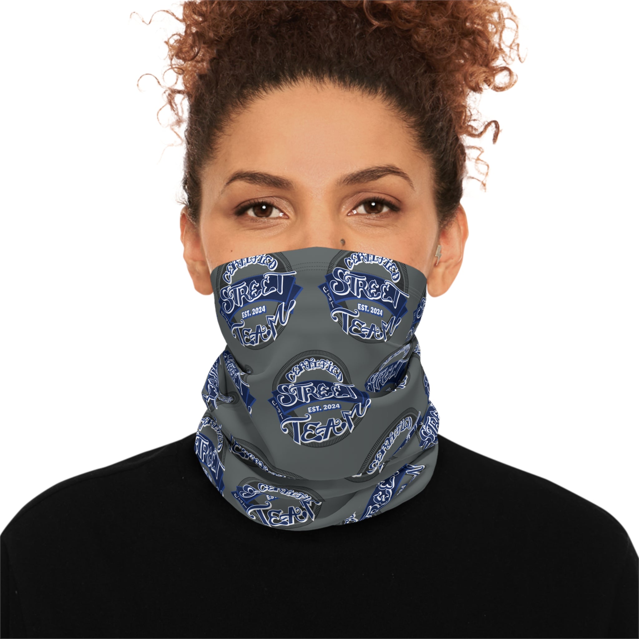 Certified Street Team Dark Grey Winter Neck Gaiter with Drawstring