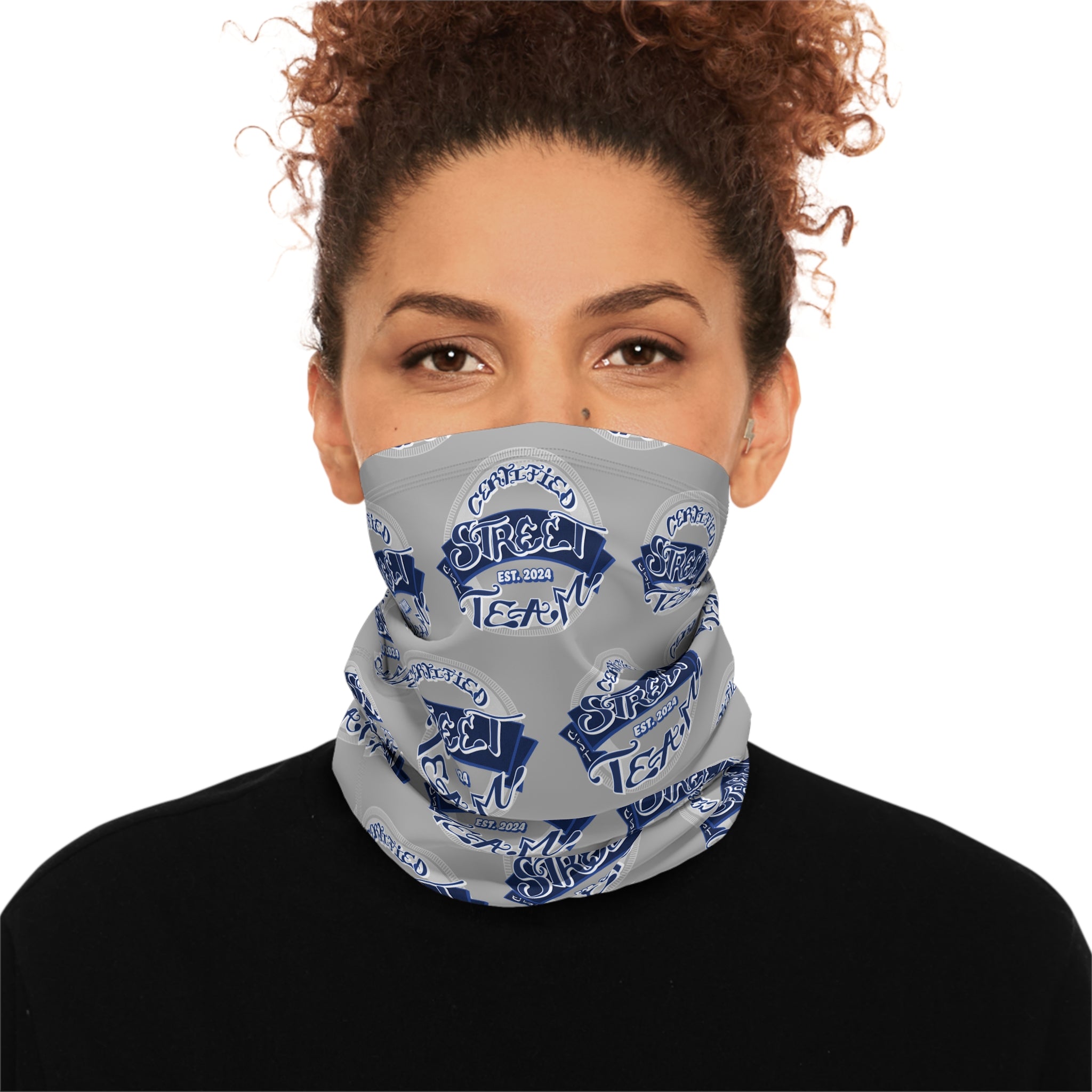 Certified Street Team Grey Winter Neck Gaiter with Drawstring