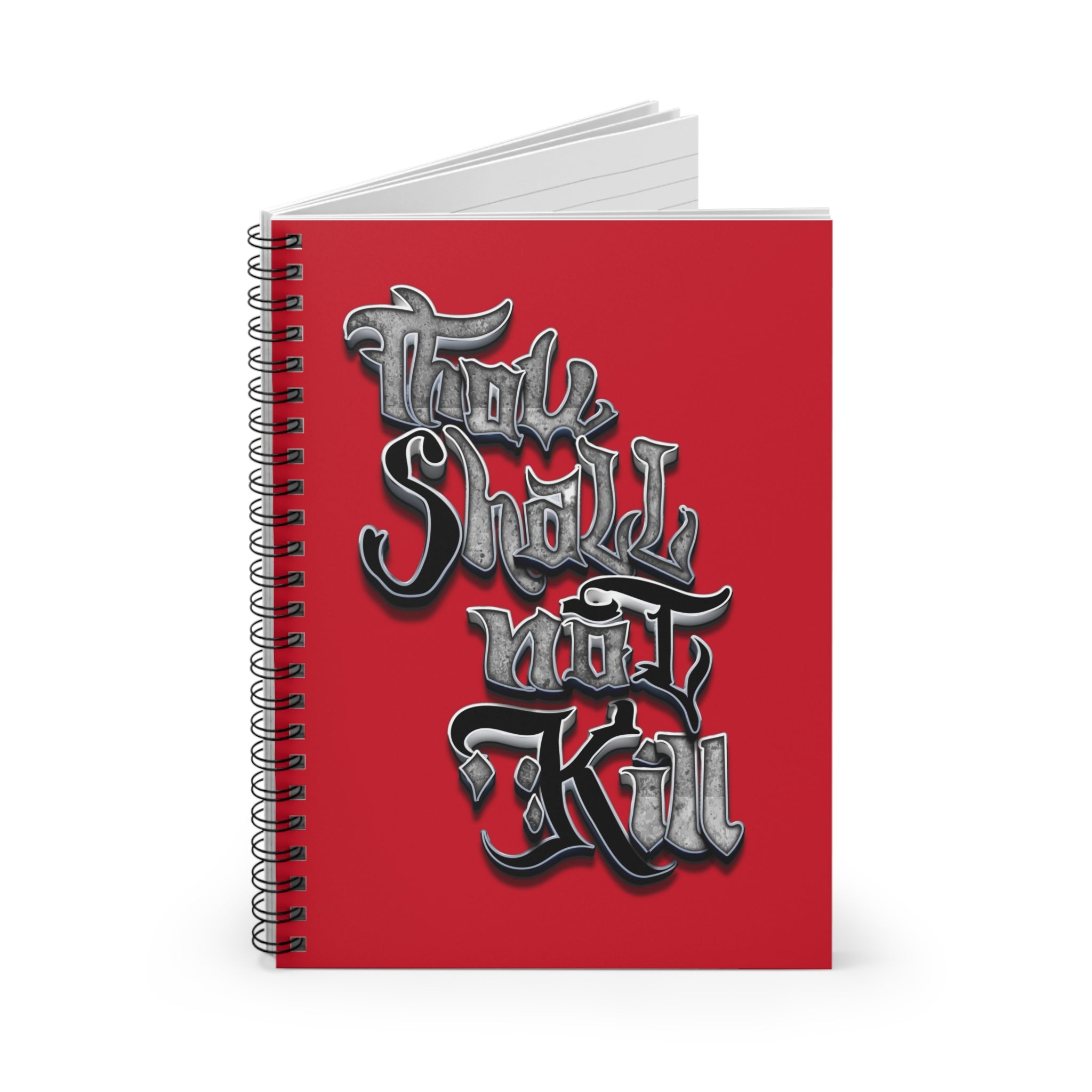 STK Silver/Red Thou Shall Not Kill Spiral Notebook