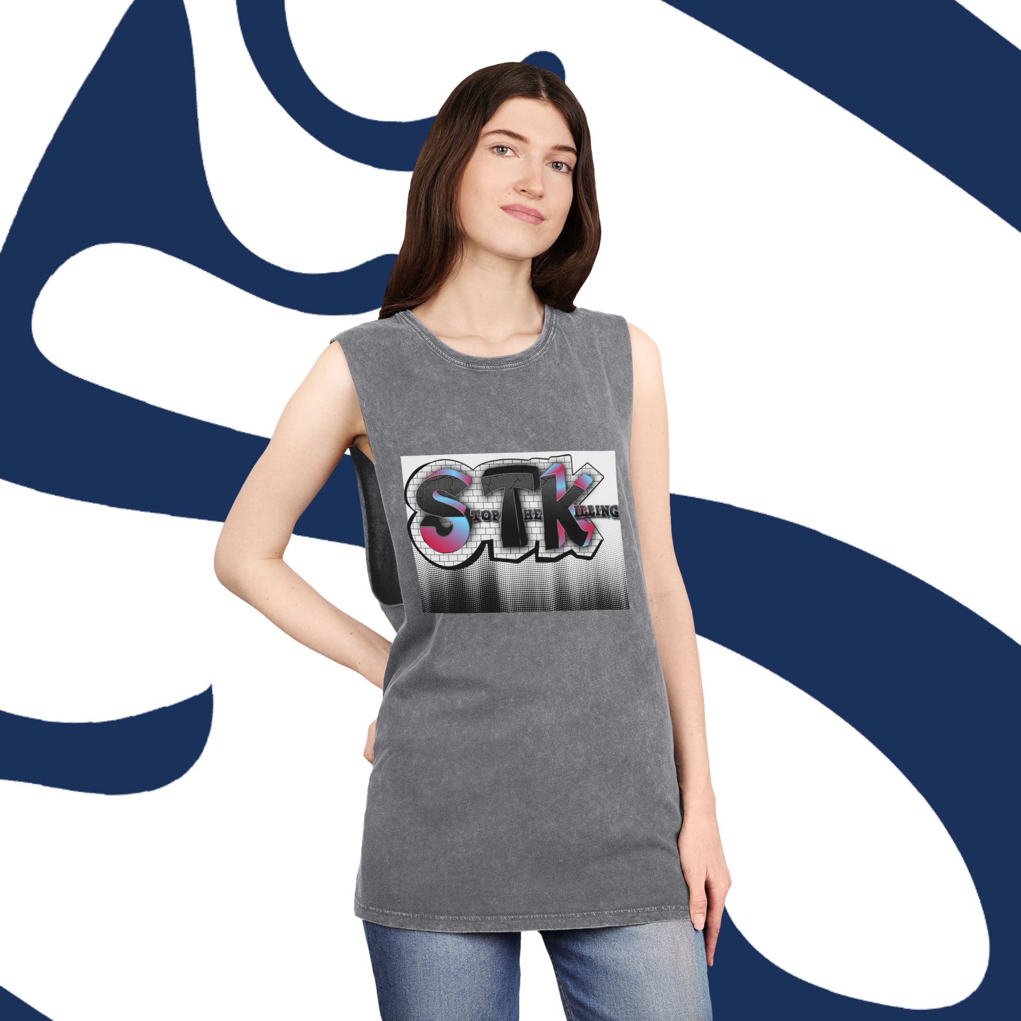 STK Graffiti Unisex Stonewash Tank Top