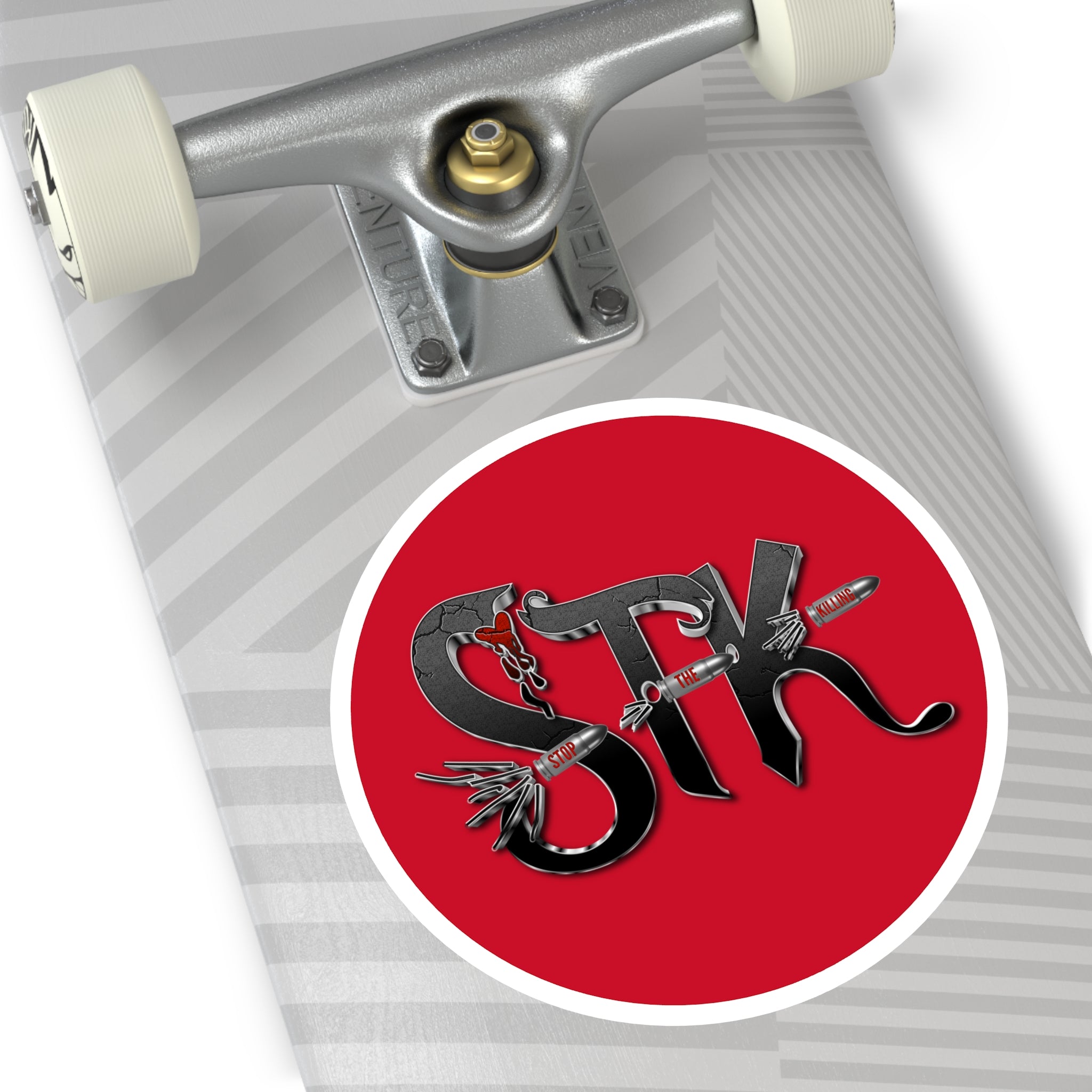 STK Ricochet Red Round Stickers, Indoor\Outdoor