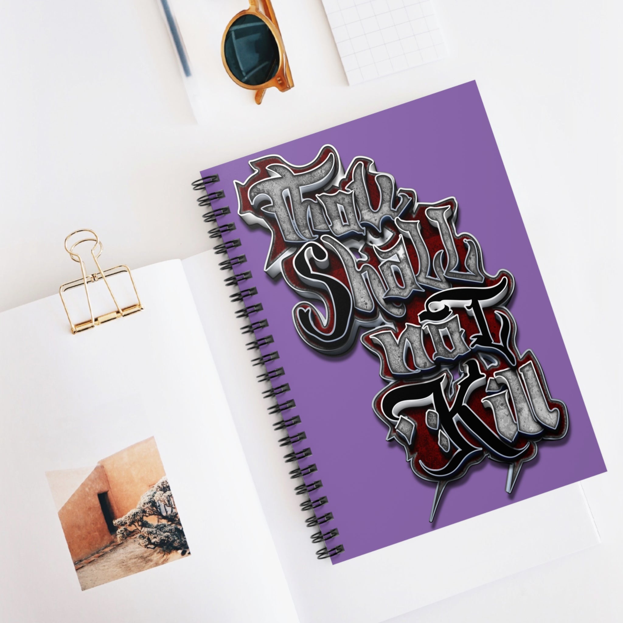 STK Crimson/Purple Thou Shall Not Kill Spiral Notebook