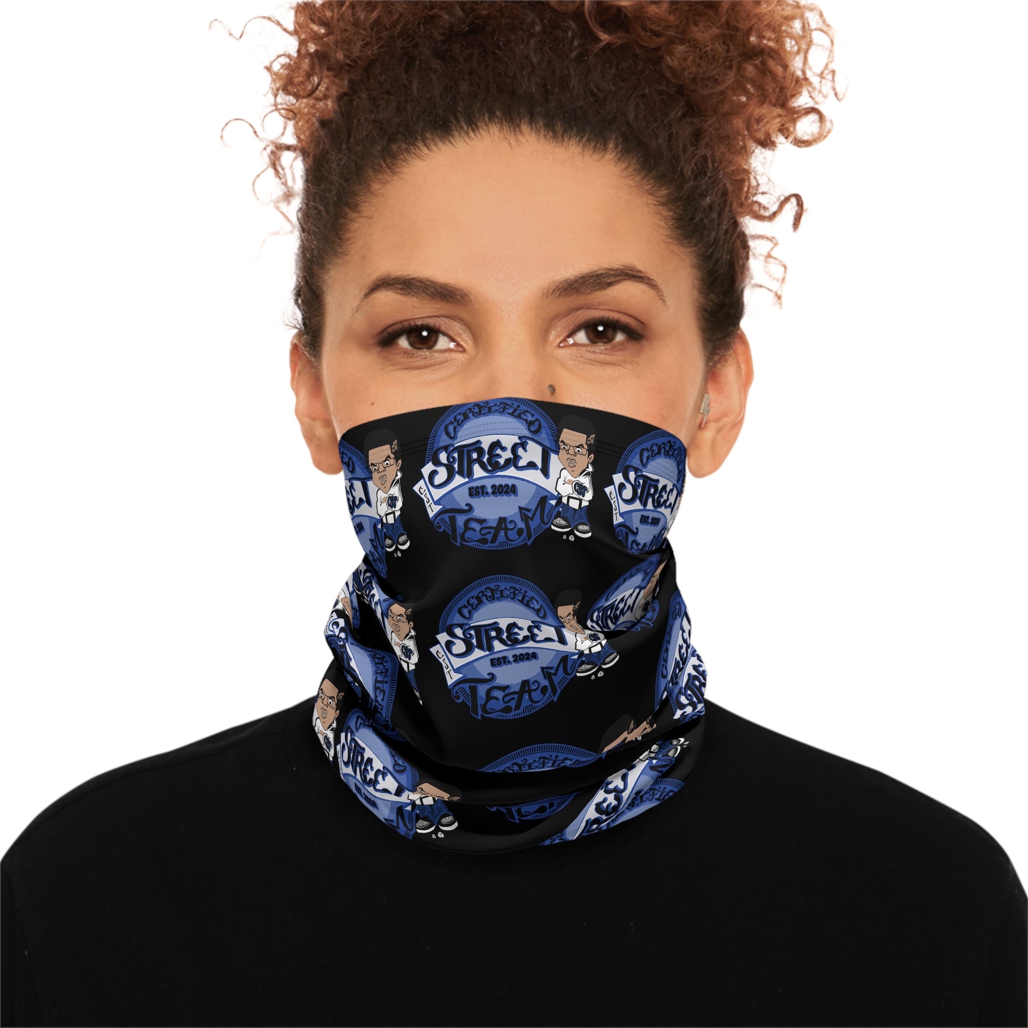 Certified Street Teamster Black Winter Neck Gaiter with Drawstring