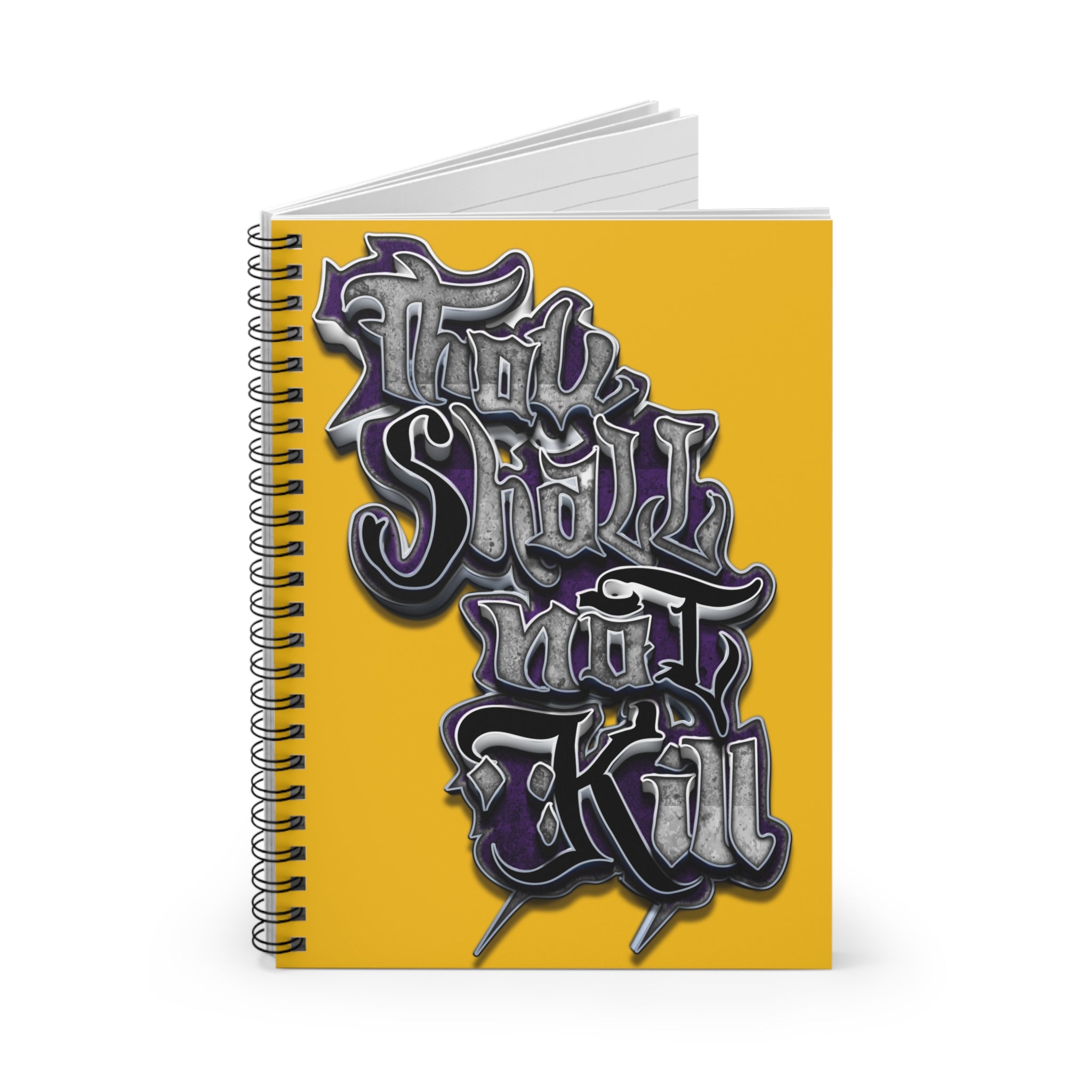 STK Purple/Gold Thou Shall Not Kill Spiral Notebook