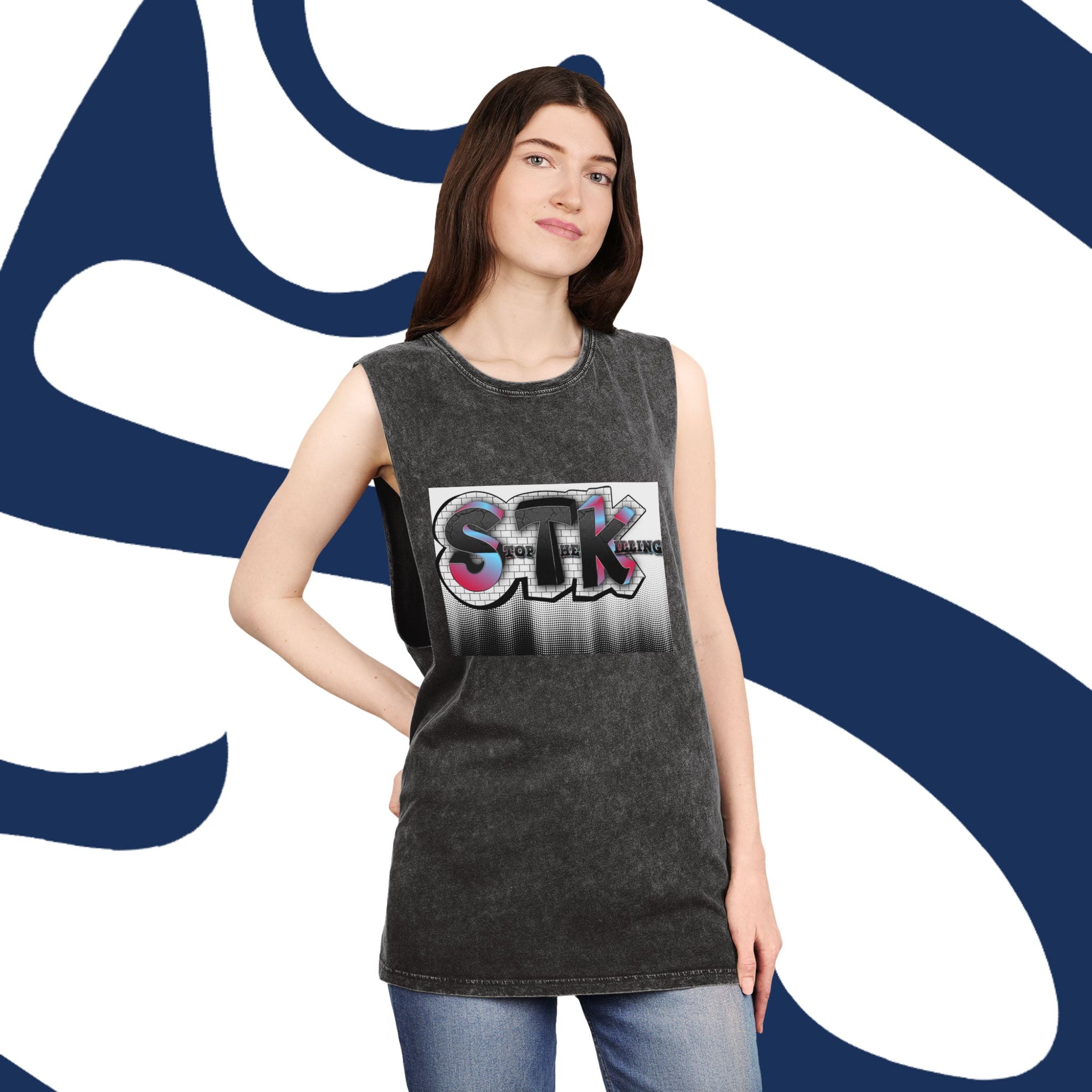 STK Graffiti Unisex Stonewash Tank Top