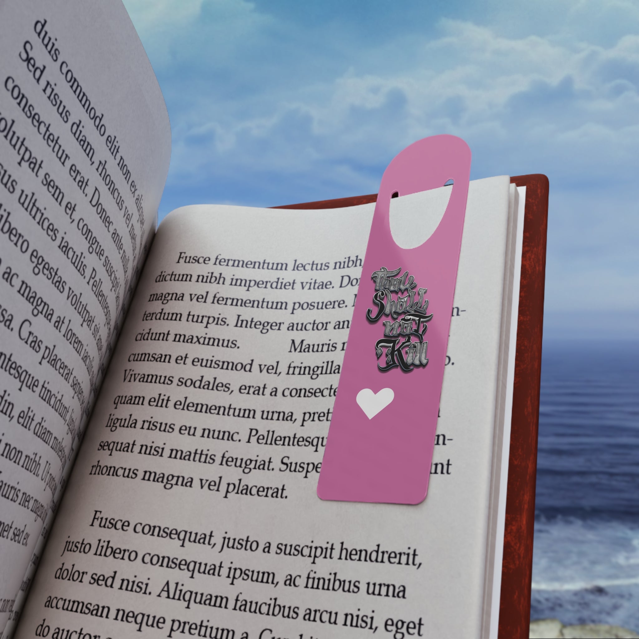 STK Silver/Pink Thou Shall Not Kill Bookmark