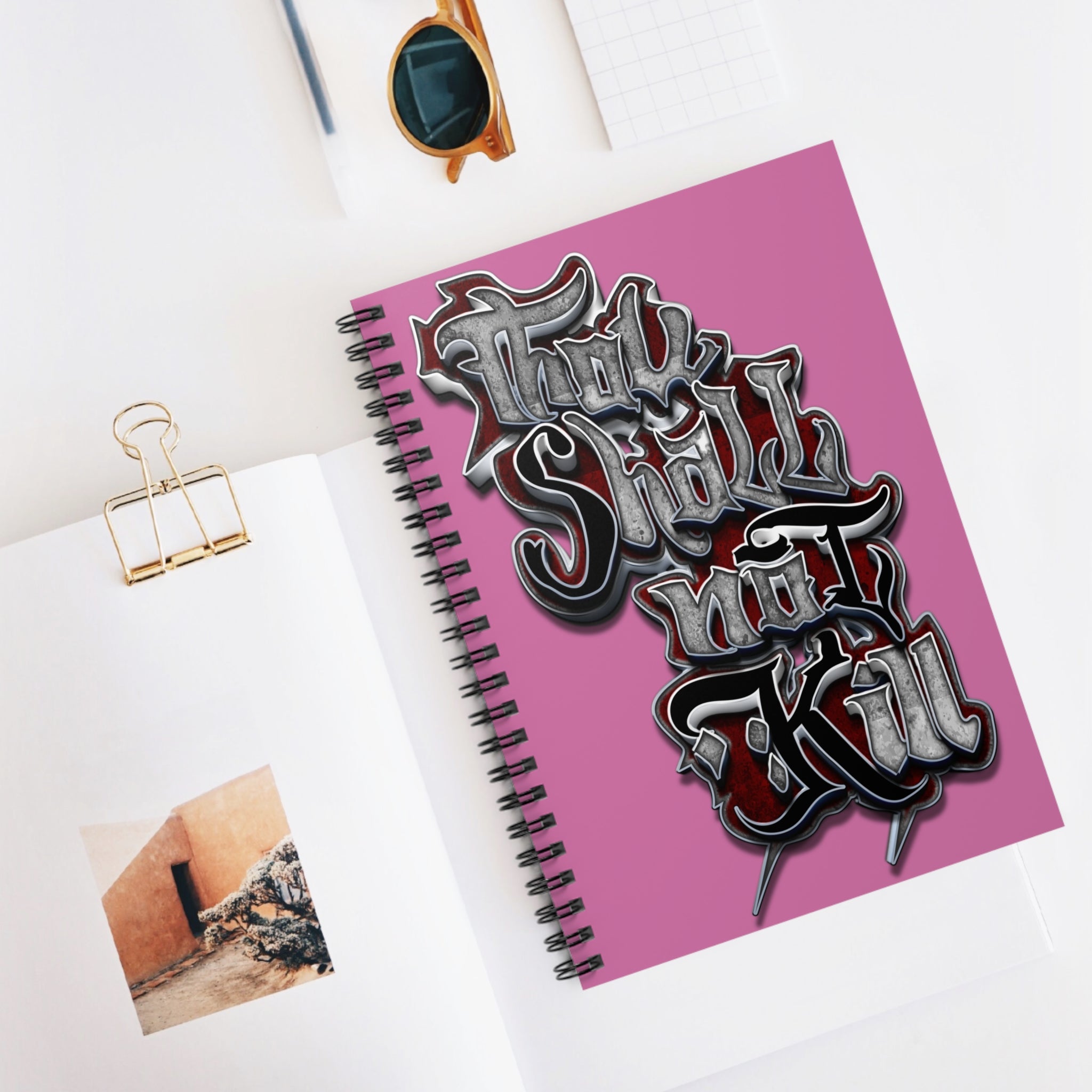 STK Crimson/Pink Thou Shall Not Kill Spiral Notebook