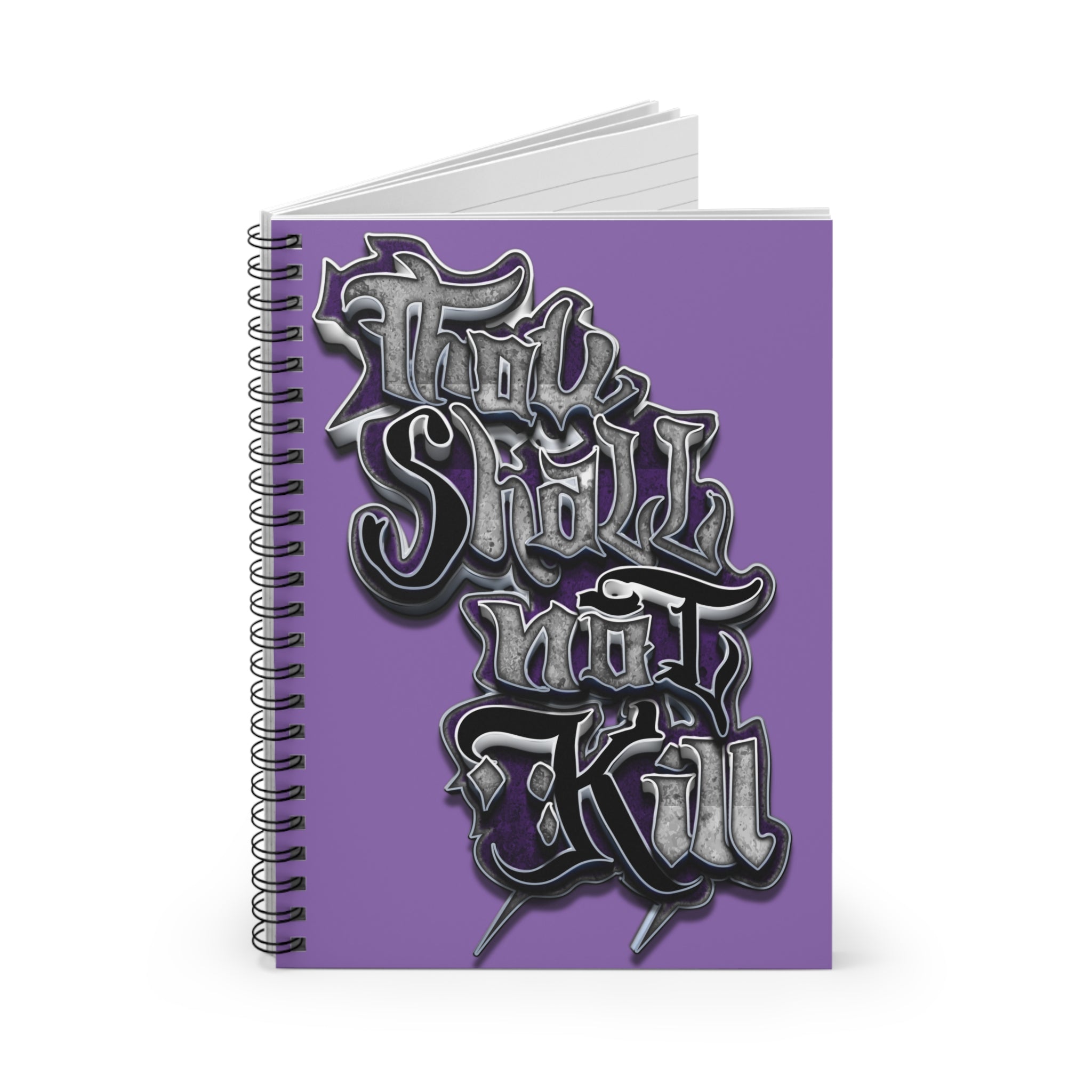 STK Purple/Purple Thou Shall Not Kill Spiral Notebook