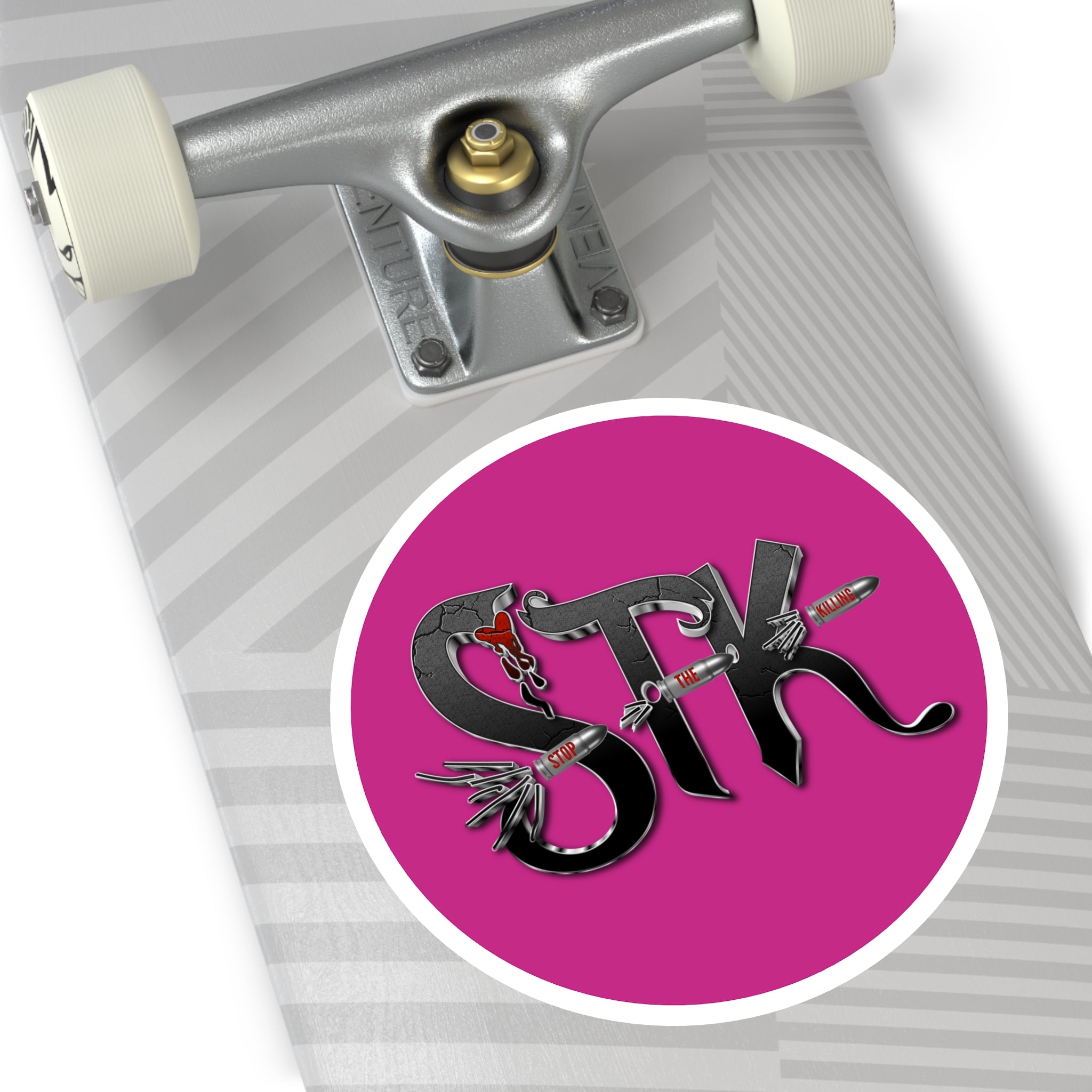 STK Ricochet Magenta Round Stickers, Indoor\Outdoor