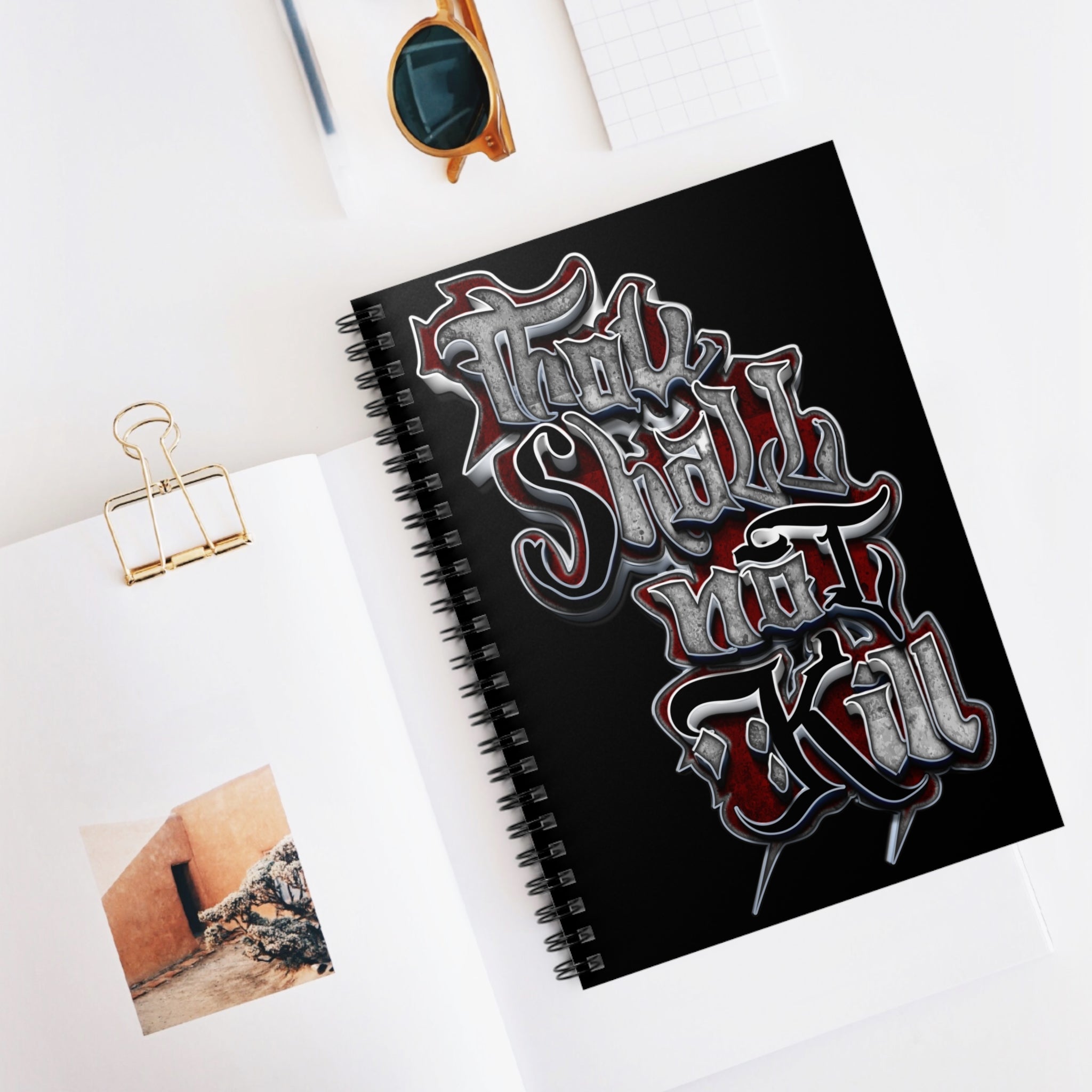 STK Crimson/Black Thou Shall Not Kill Spiral Notebook