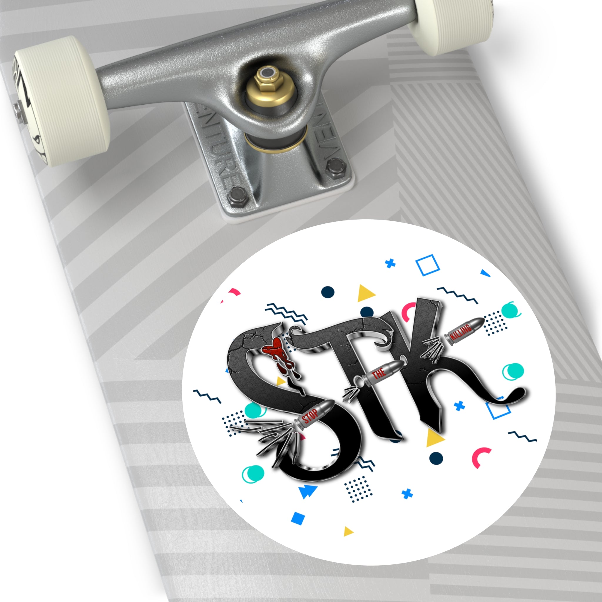 STK Ricochet Confetti Round Stickers, Indoor\Outdoor