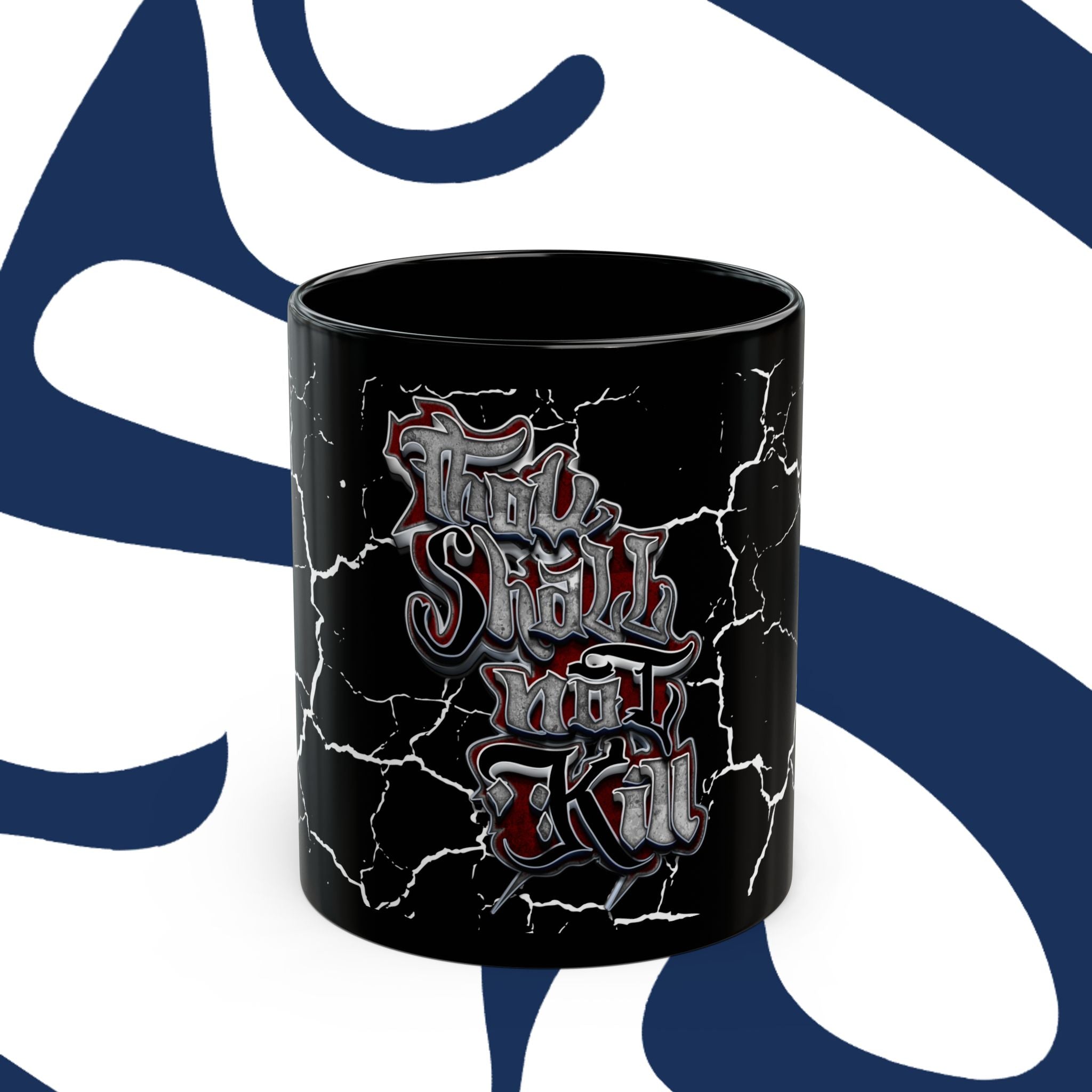 STK Crimson Thou Shall Not Kill Black Mug