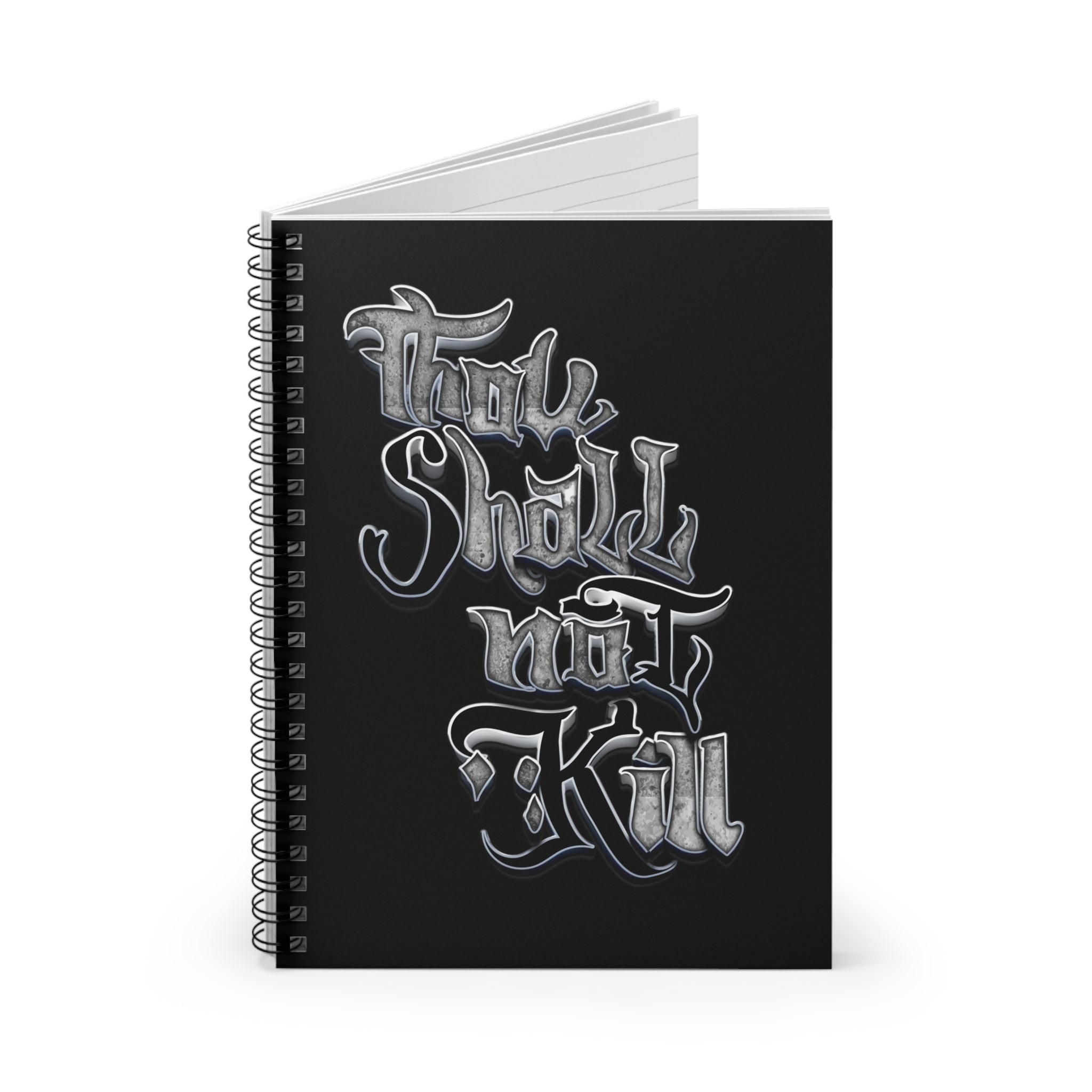 STK Silver/Black Thou Shall Not Kill Spiral Notebook