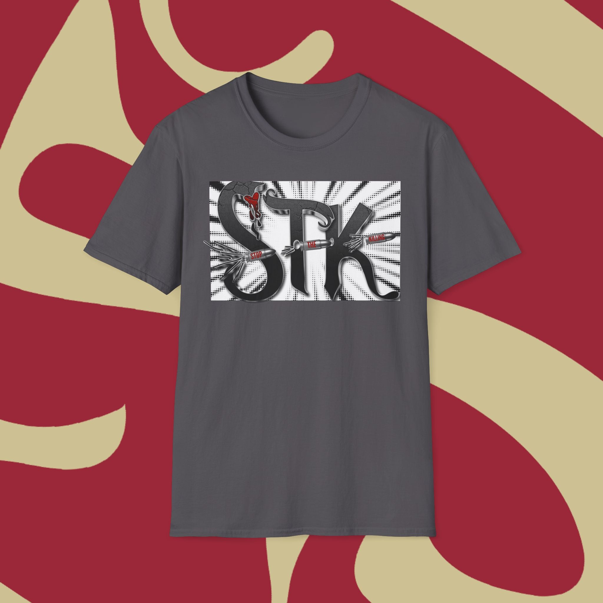 STK Ricochet White Drop Unisex Softstyle T-Shirt