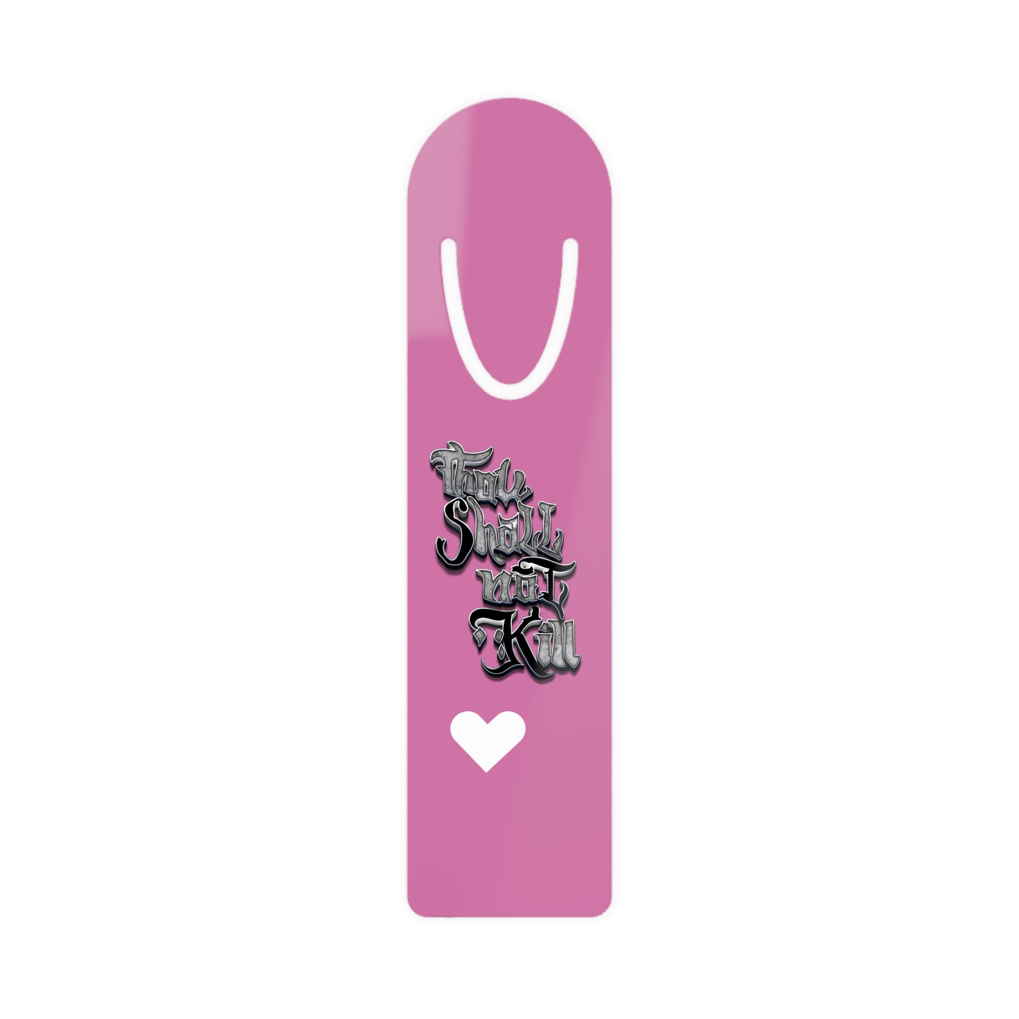 STK Silver/Pink Thou Shall Not Kill Bookmark