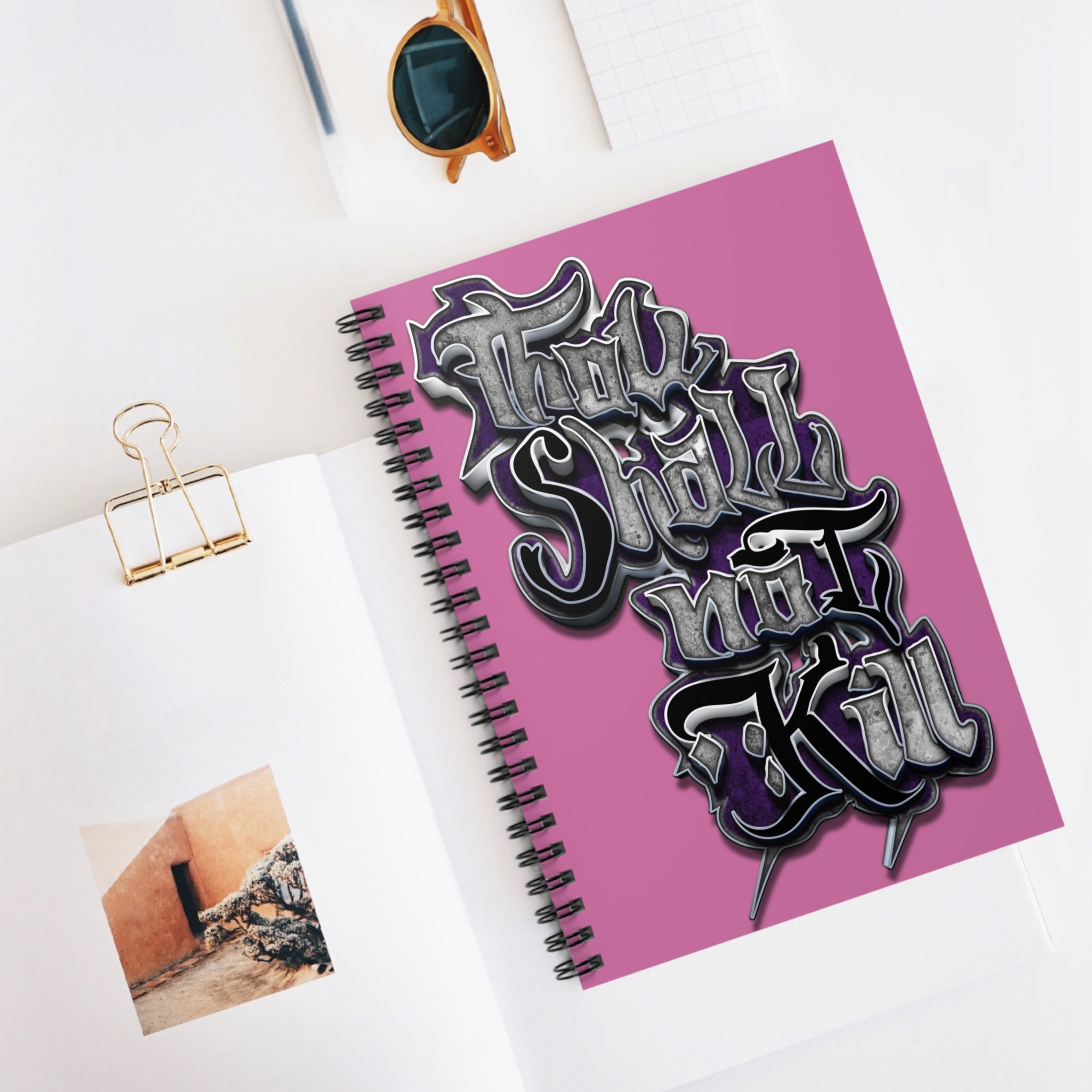 STK Purple/Pink Thou Shall Not Kill Spiral Notebook