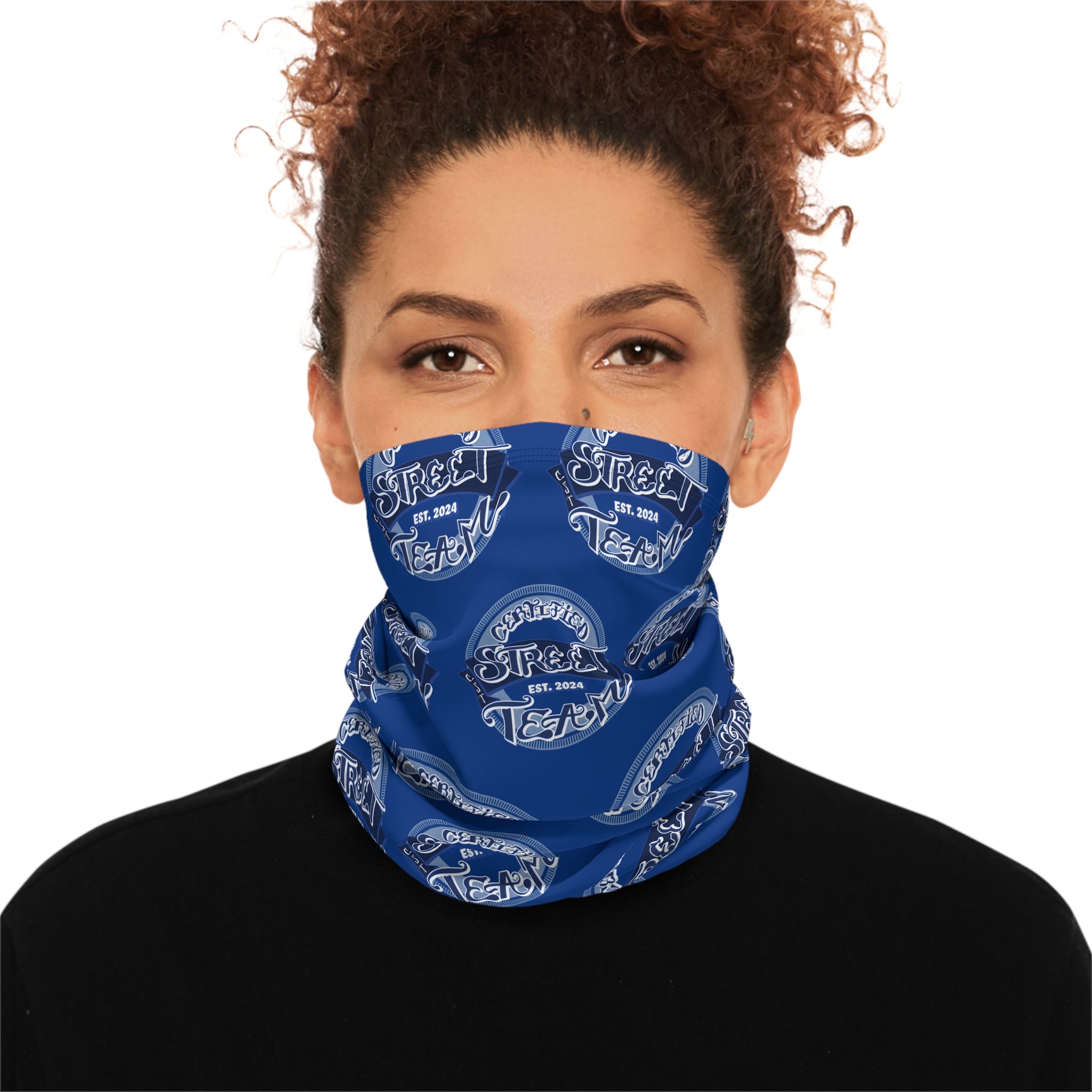 Certified Street Team Blue Winter Neck Gaiter with Drawstring