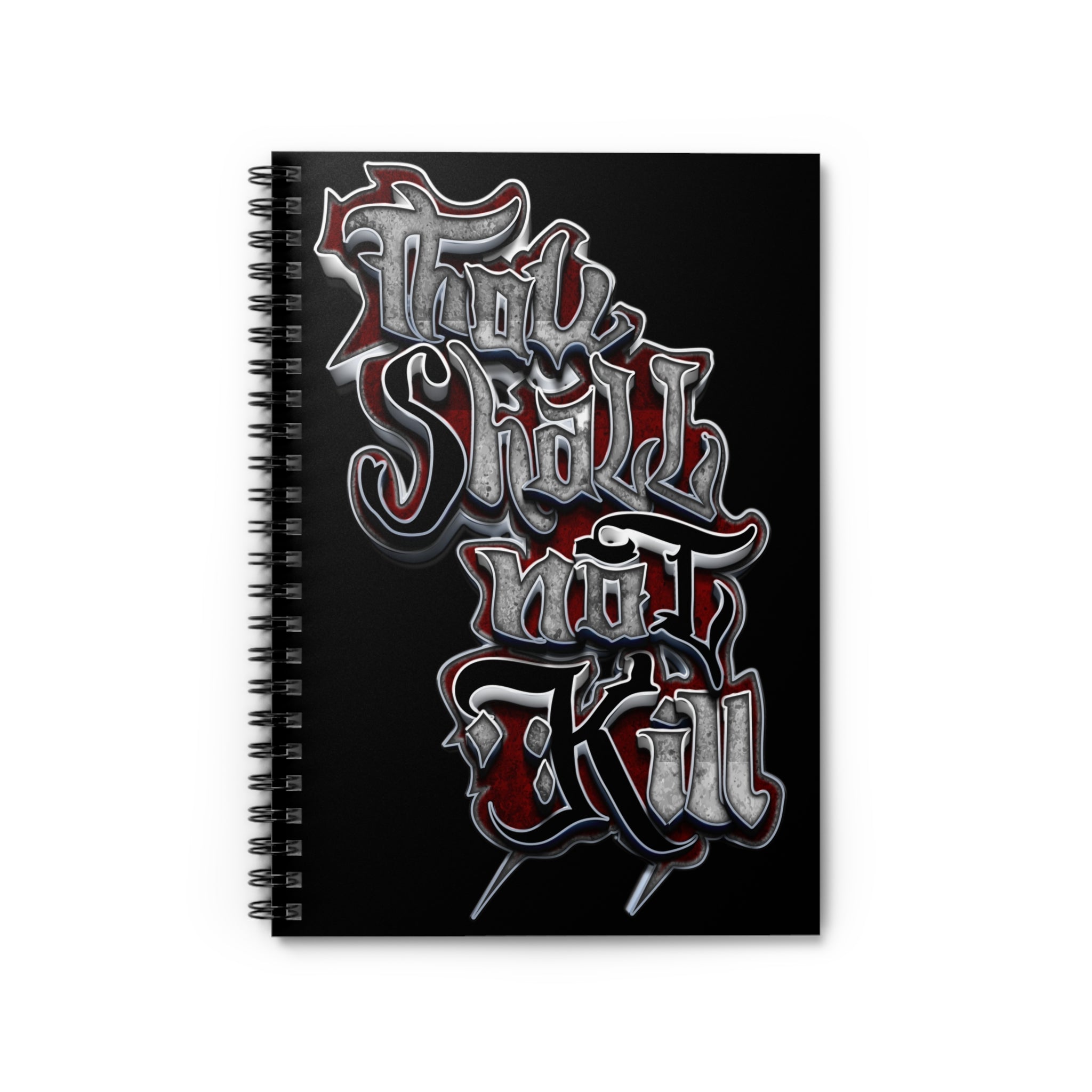 STK Crimson/Black Thou Shall Not Kill Spiral Notebook