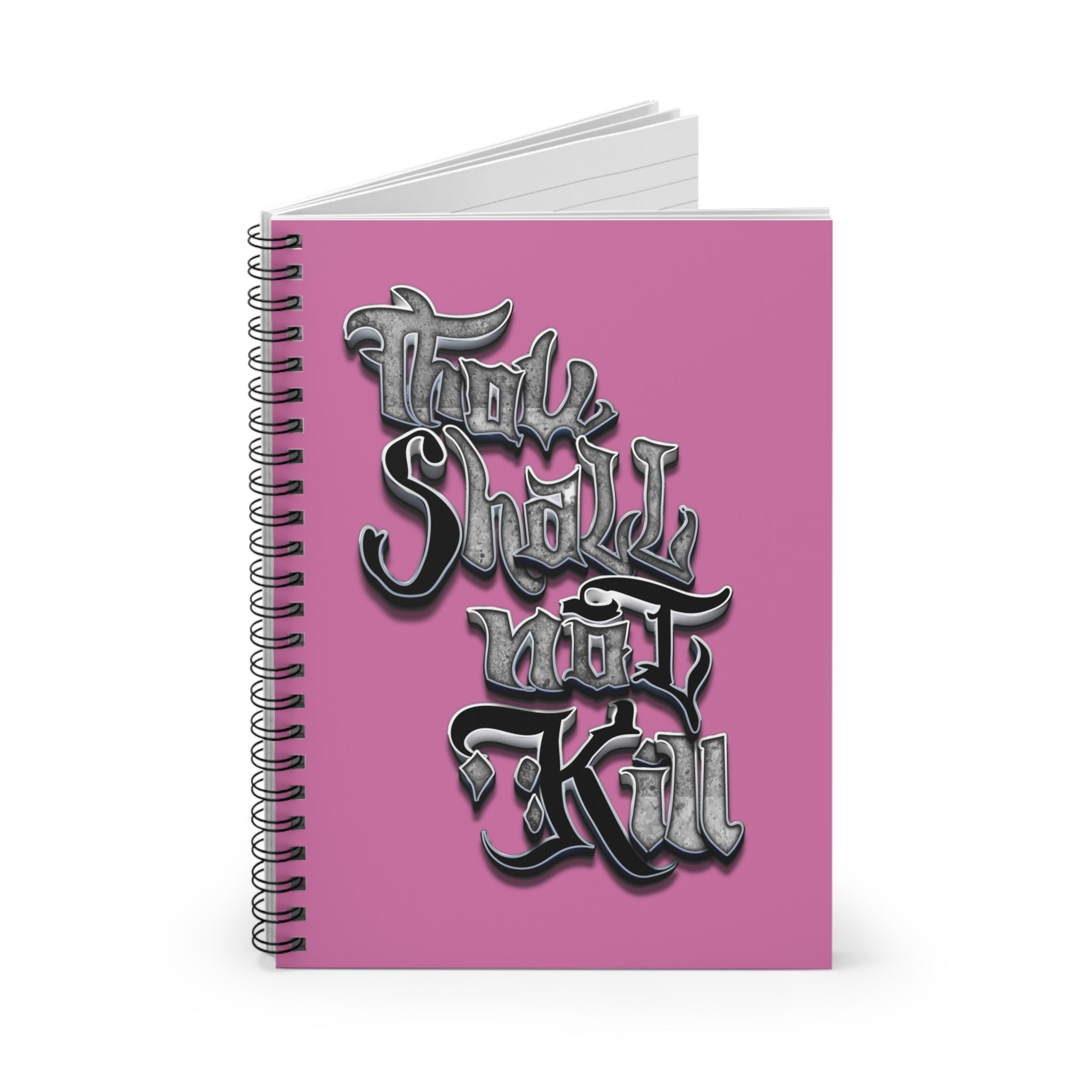 STK Silver/Pink Thou Shall Not Kill Spiral Notebook