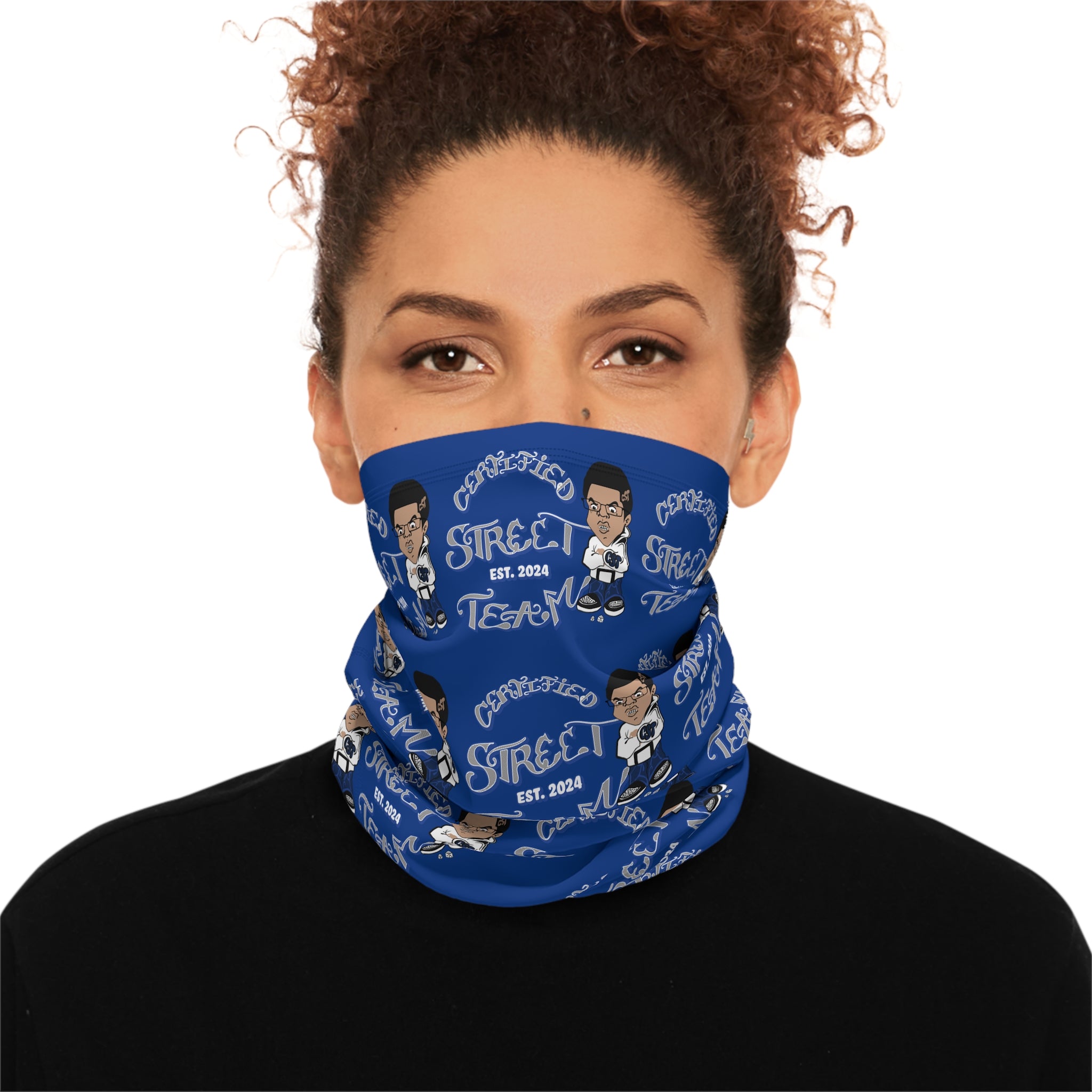 Certified Street Teamster Blue Winter Neck Gaiter with Drawstring