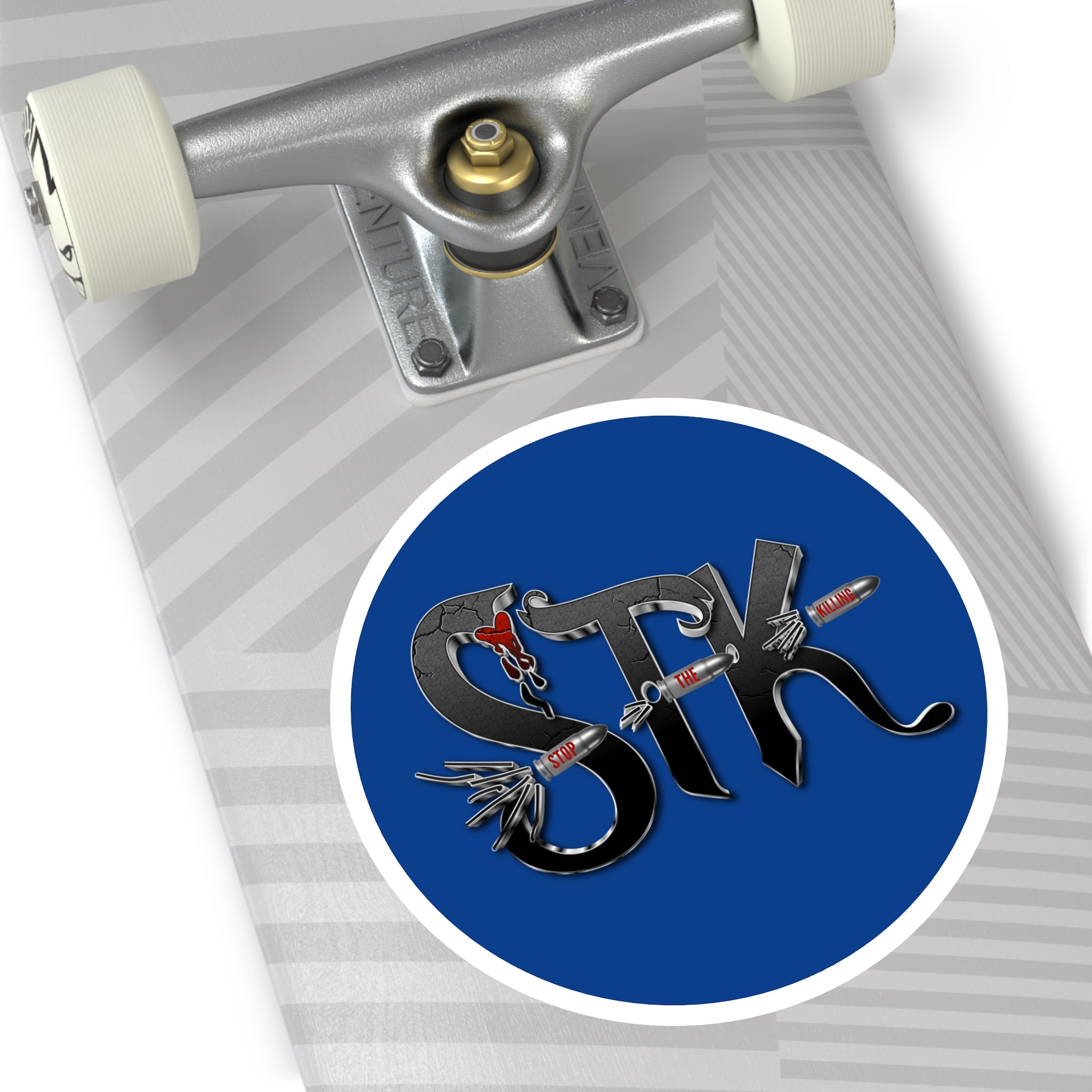 STK Ricochet Blue Round Stickers, Indoor\Outdoor