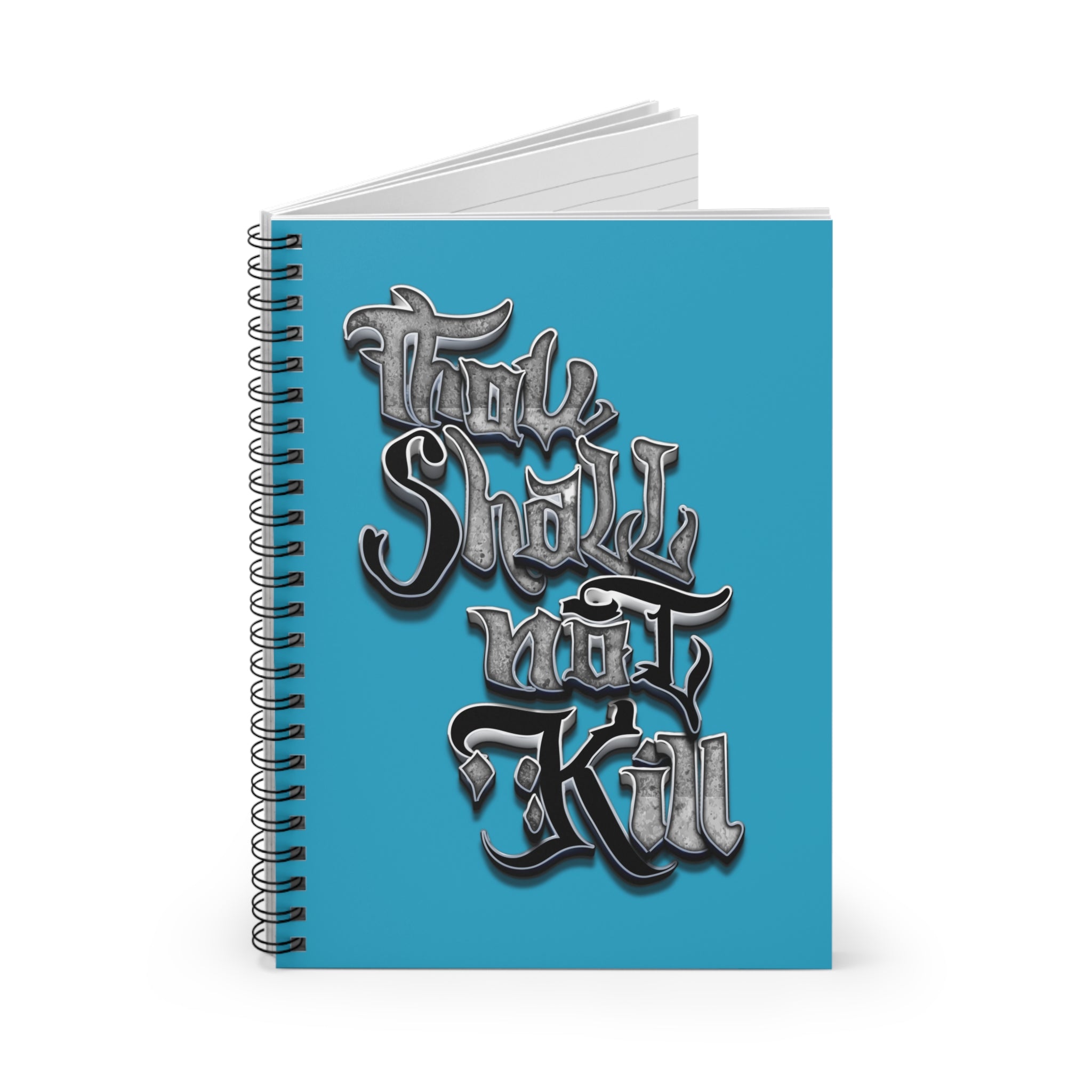 STK Silver/Turquoise Thou Shall Not Kill Spiral Notebook