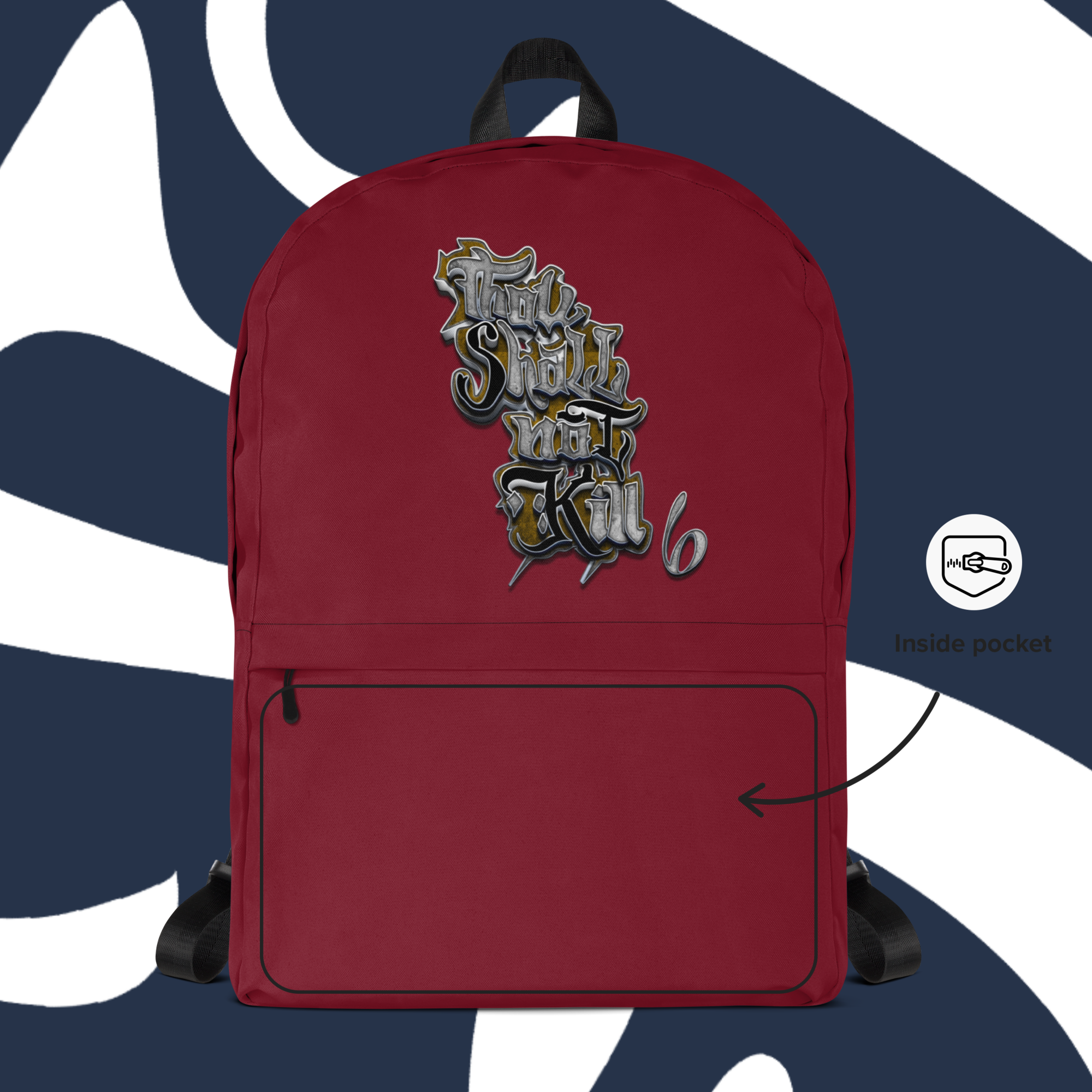 STK Gold Thou Shall Not Kill Burgundy Backpack