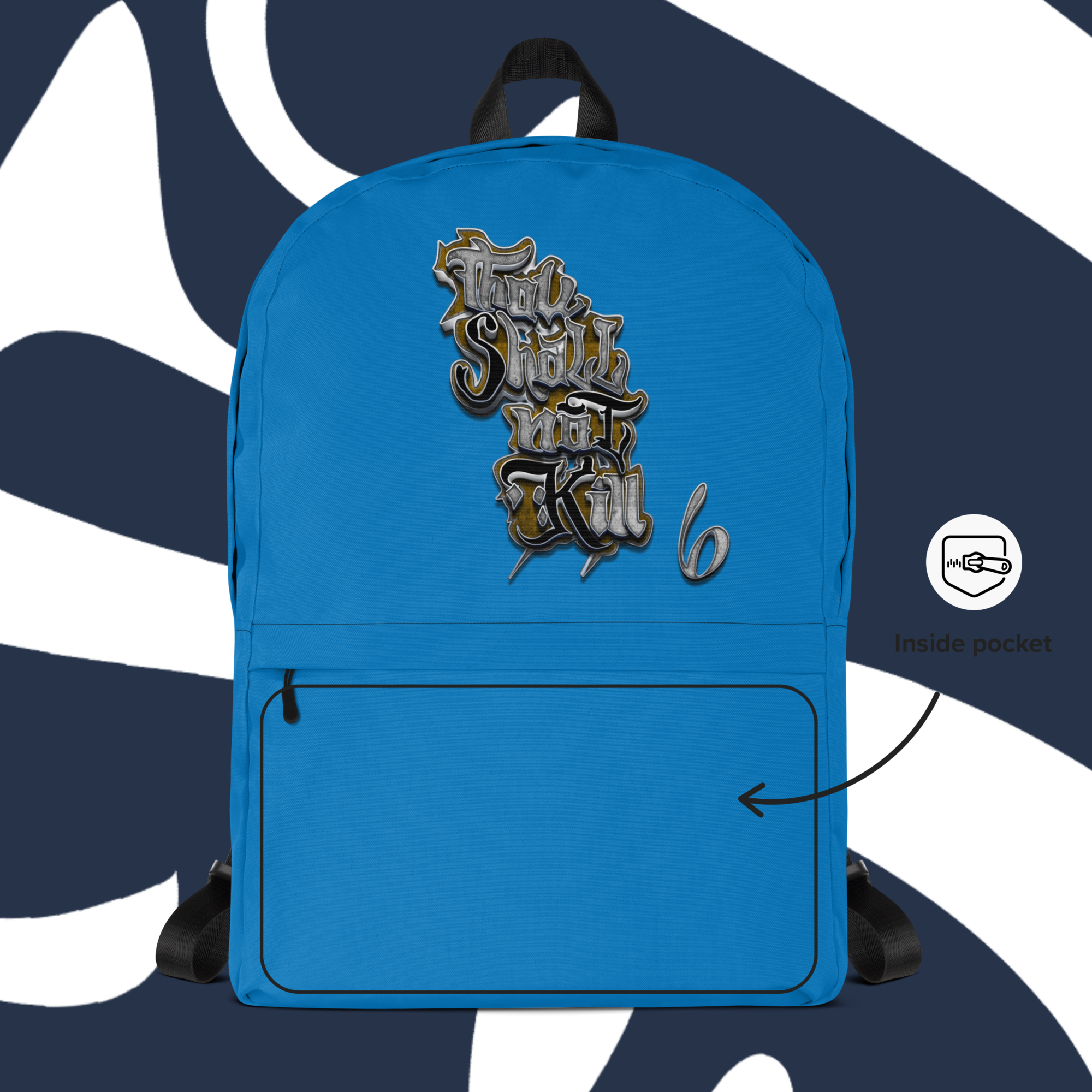 STK Gold Thou Shall Not Kill Blue Backpack