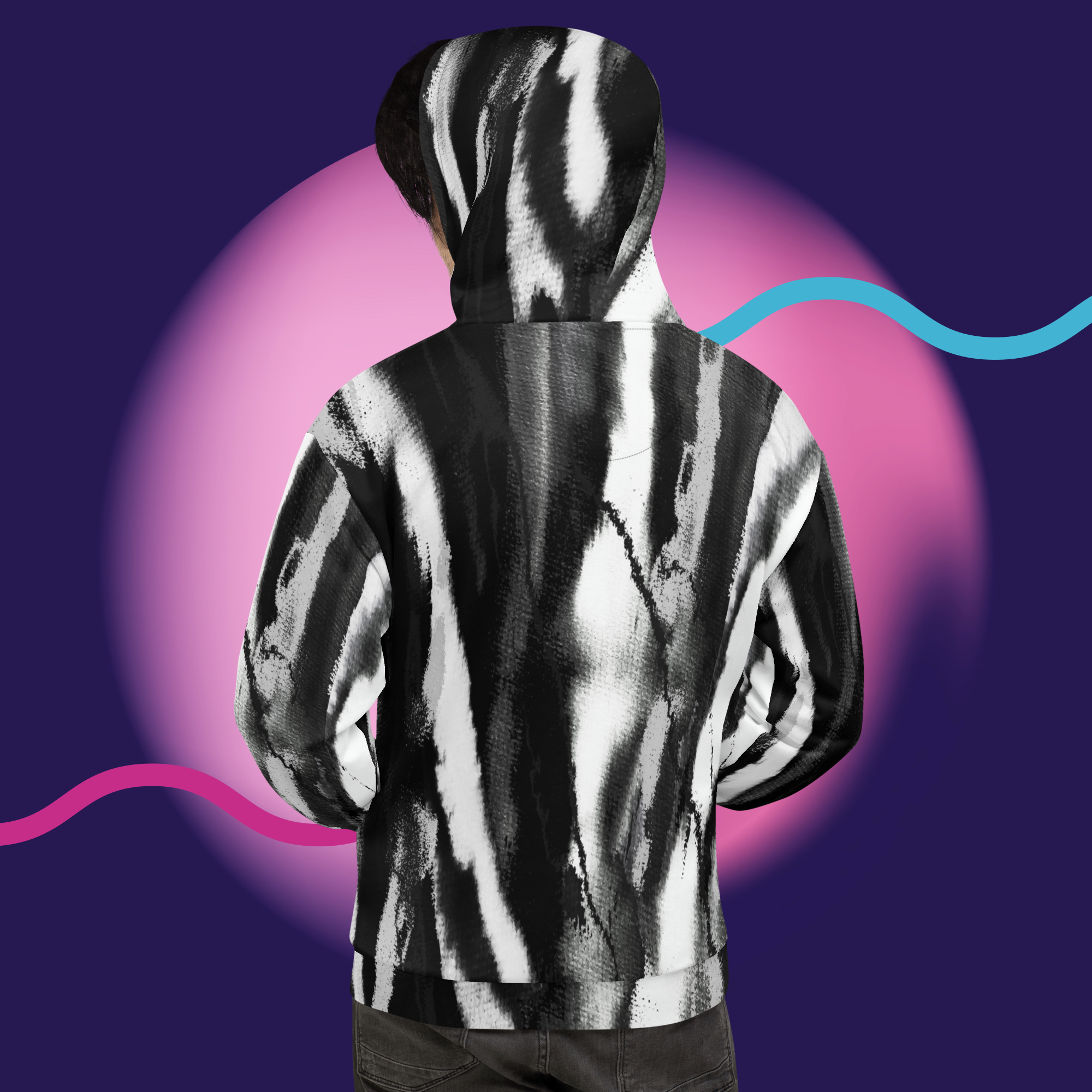 STK Graffiti Black and White Unisex Hoodie