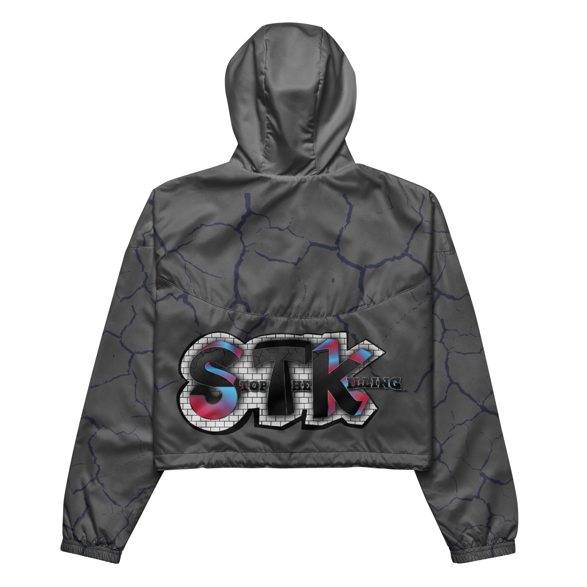 STK Graffiti Gray Women’s cropped windbreaker