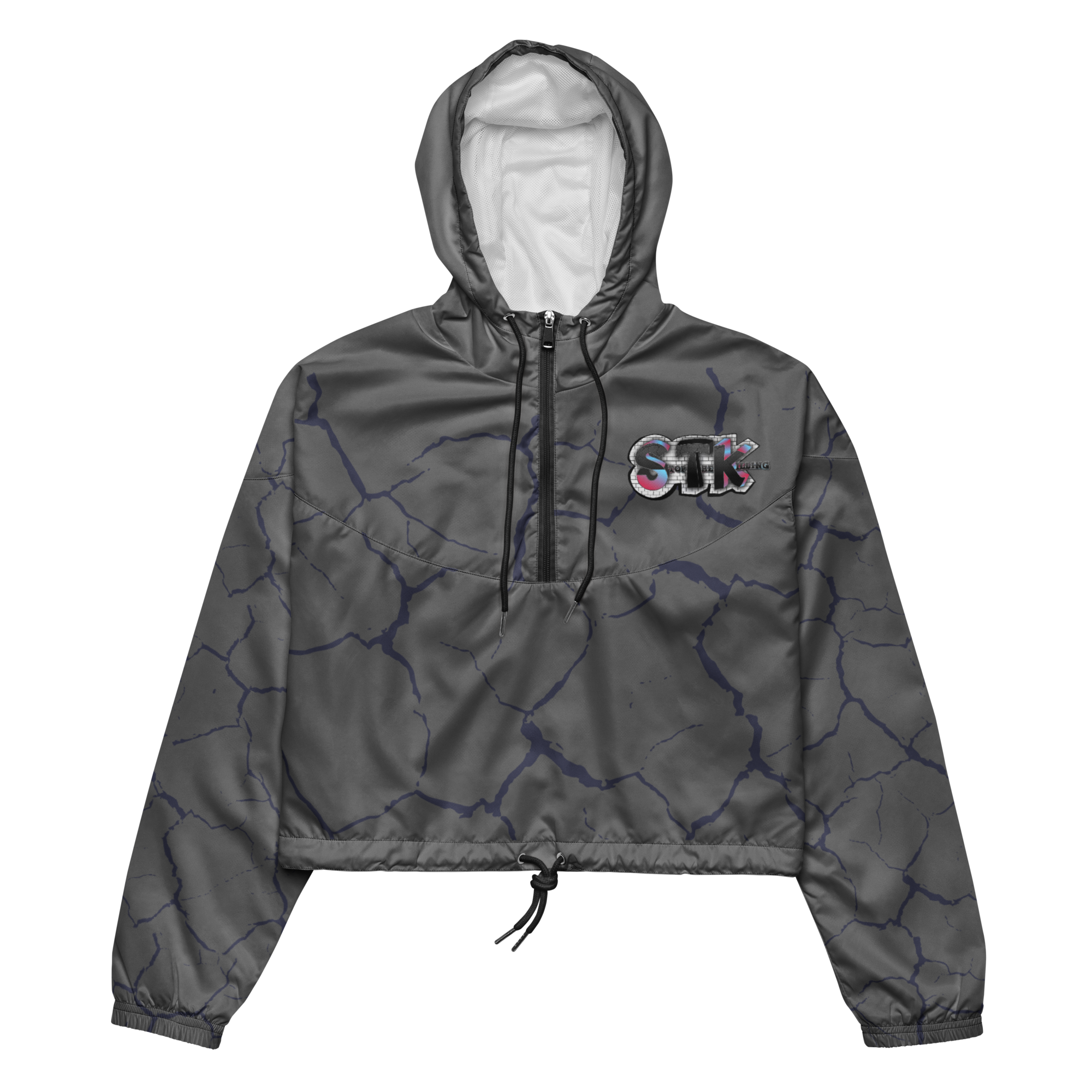 STK Graffiti Gray Women’s cropped windbreaker