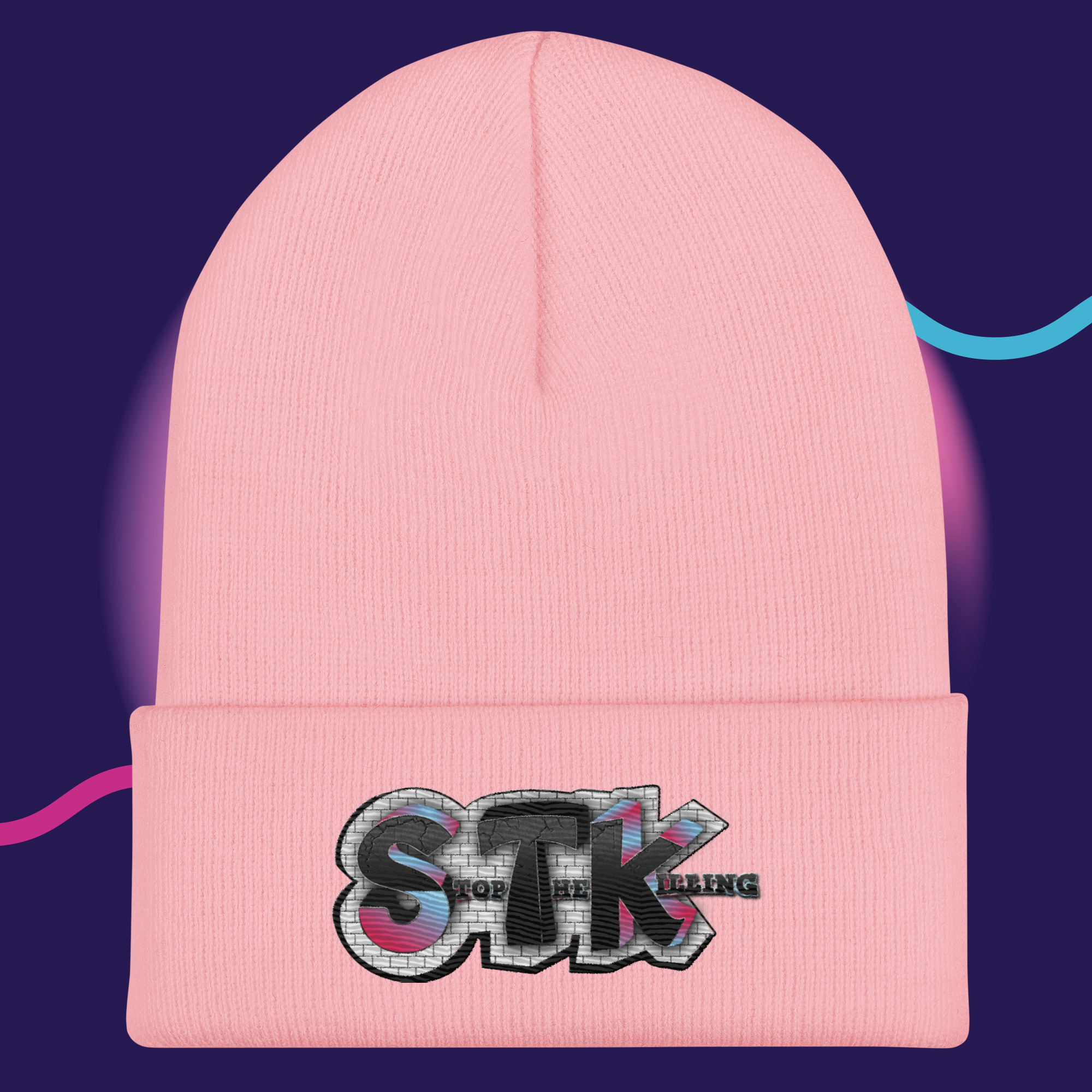 STK Graffiti Cuffed Beanie