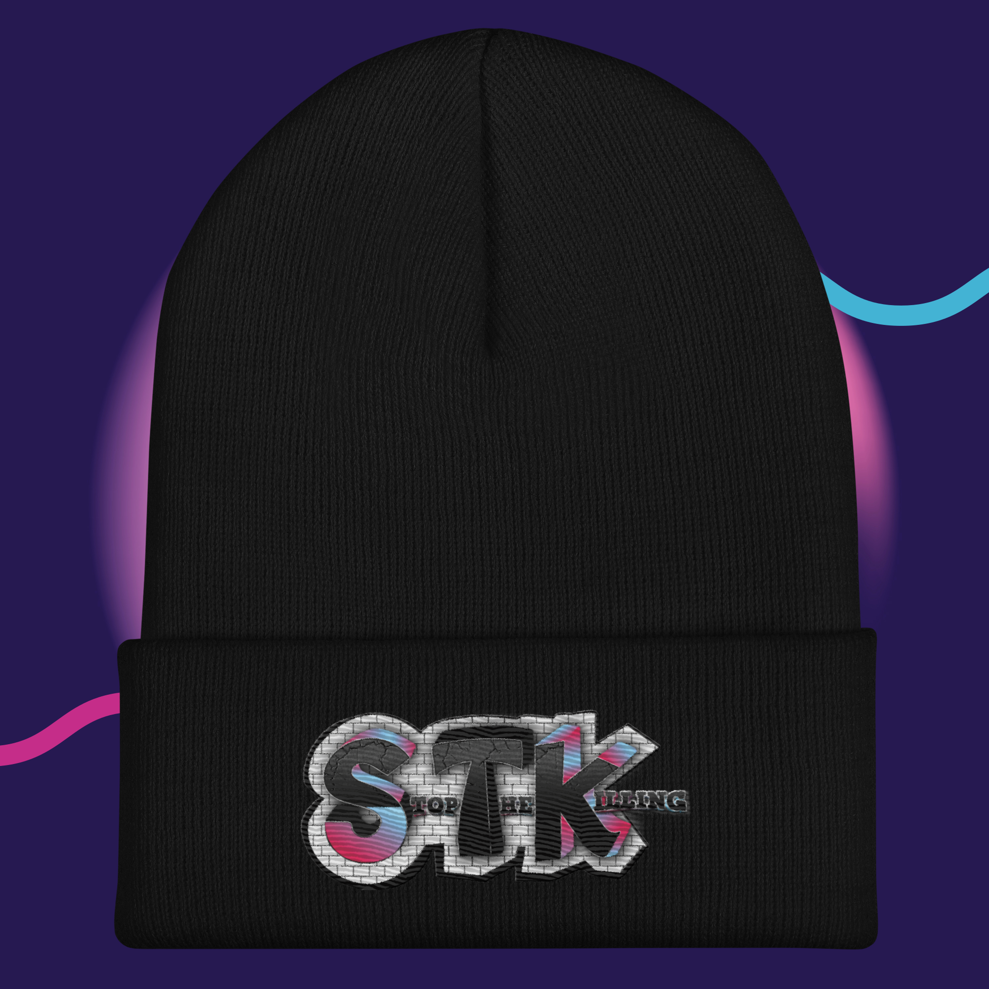 STK Graffiti Cuffed Beanie