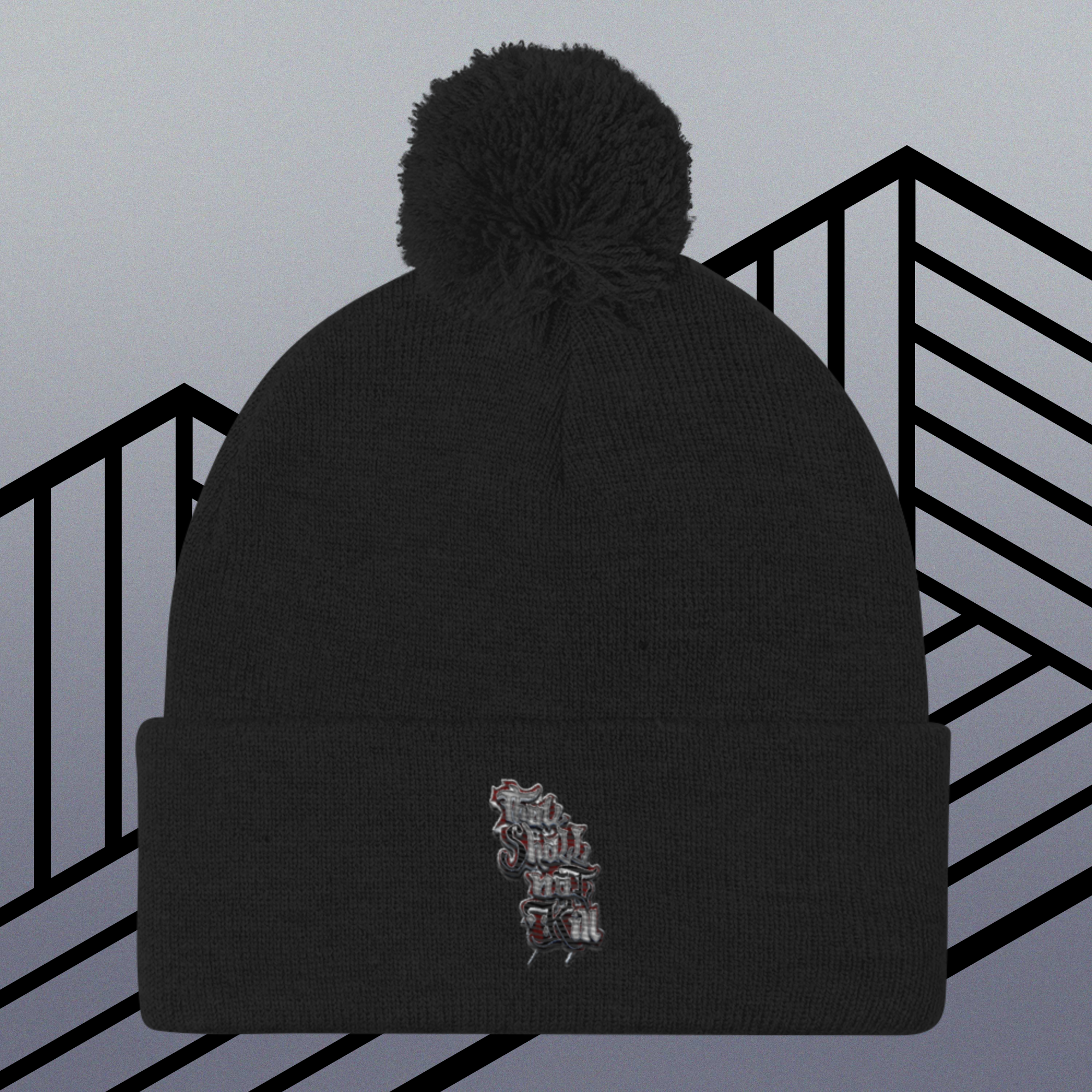 STK Crimson Thou Shall Not Kill Pom-Pom Beanie