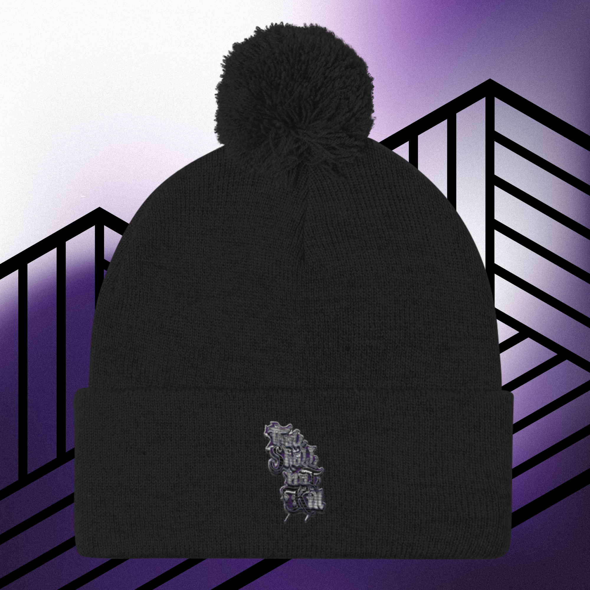 STK Purple Thou Shall Not Kill Pom-Pom Beanie