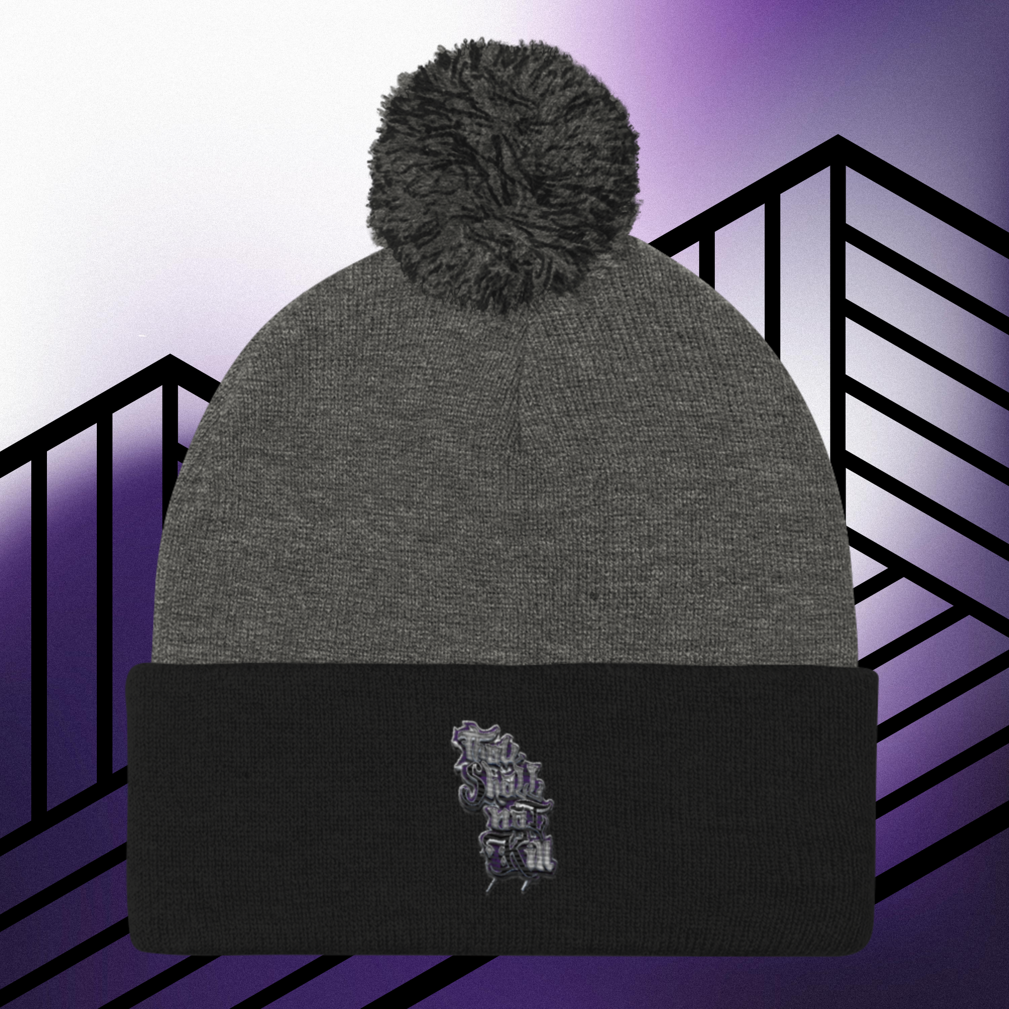 STK Purple Thou Shall Not Kill Pom-Pom Beanie