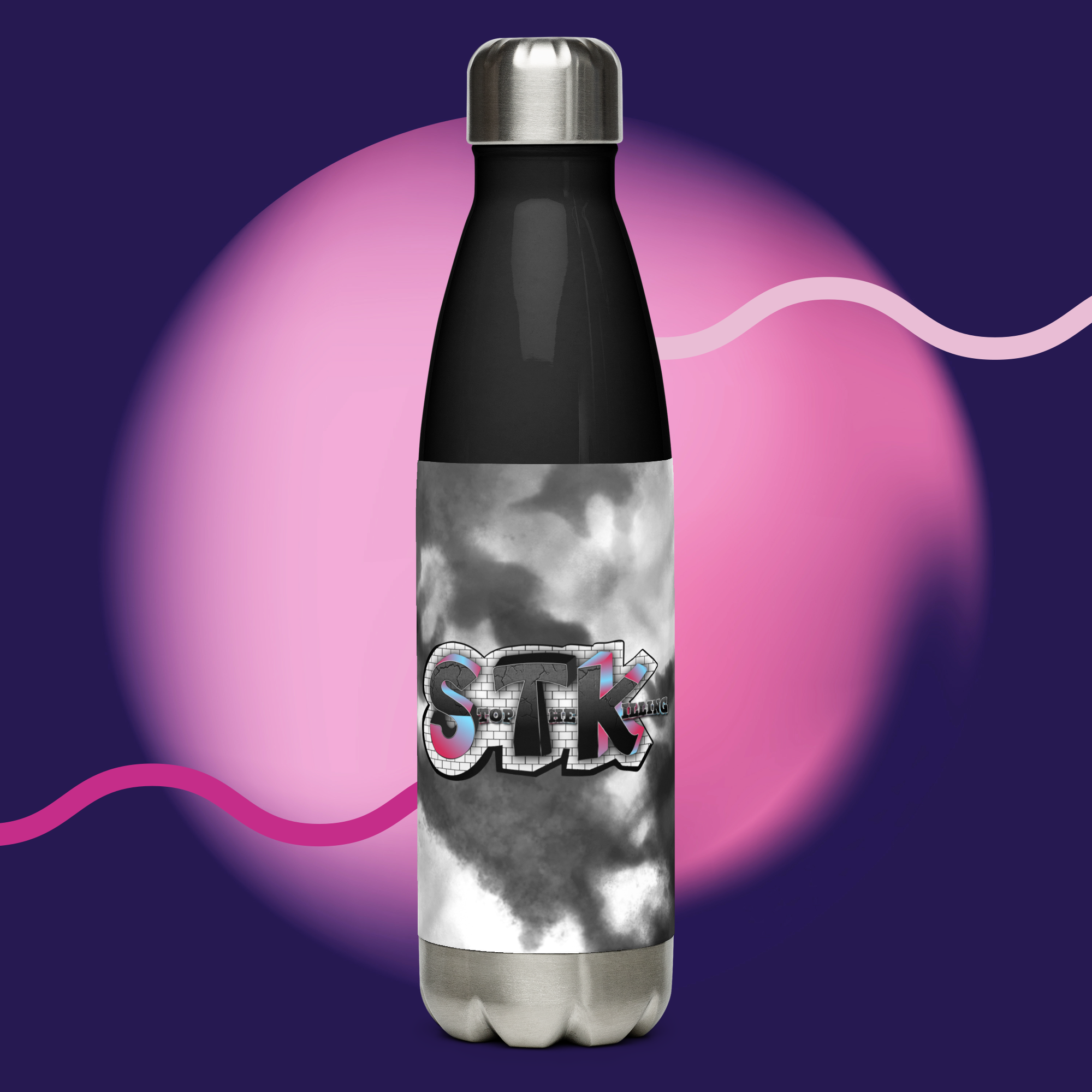 STK Black Cloud Stainless steel water bottle